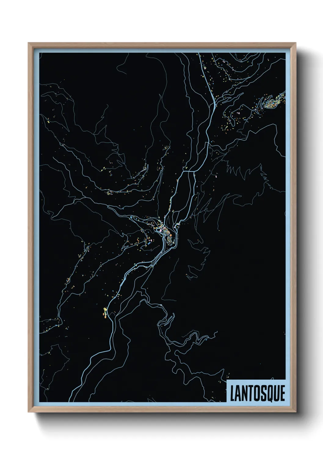 Une affiche de carte sur Lantosque