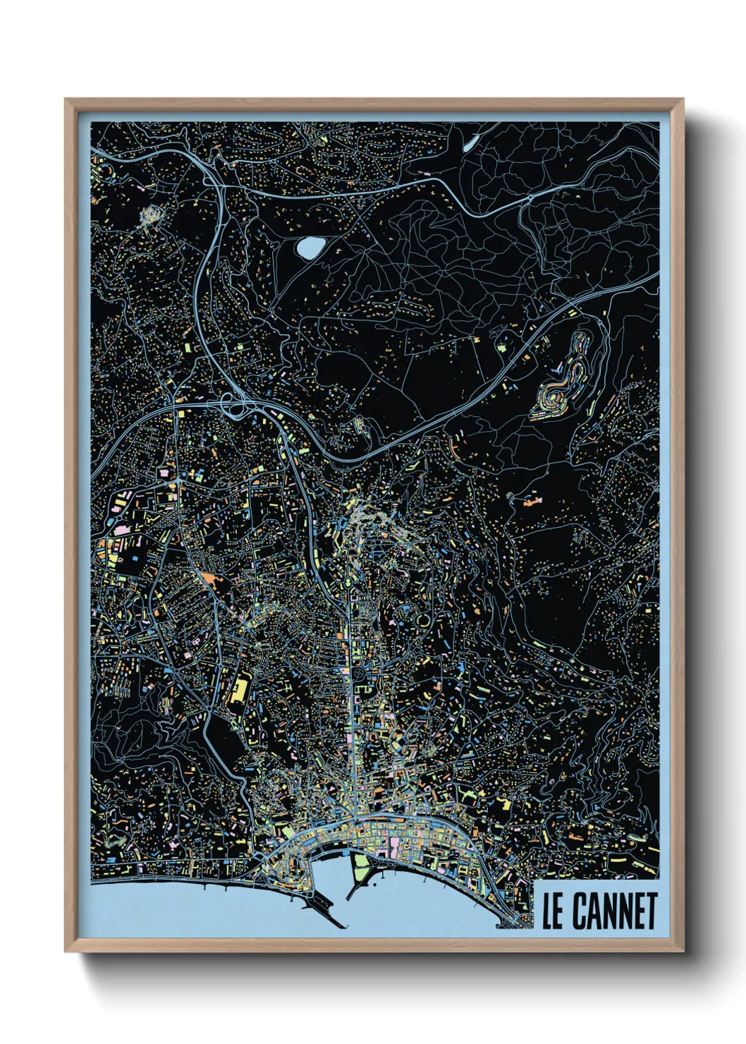 Une affiche de carte sur Le Cannet