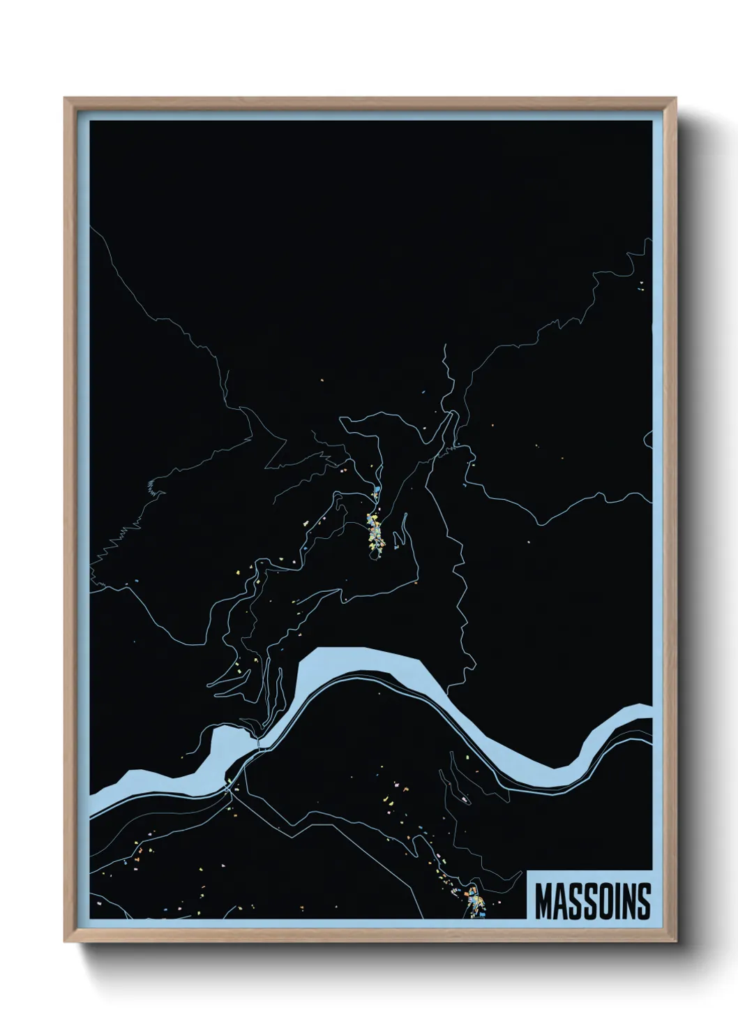 Une affiche de carte sur Massoins