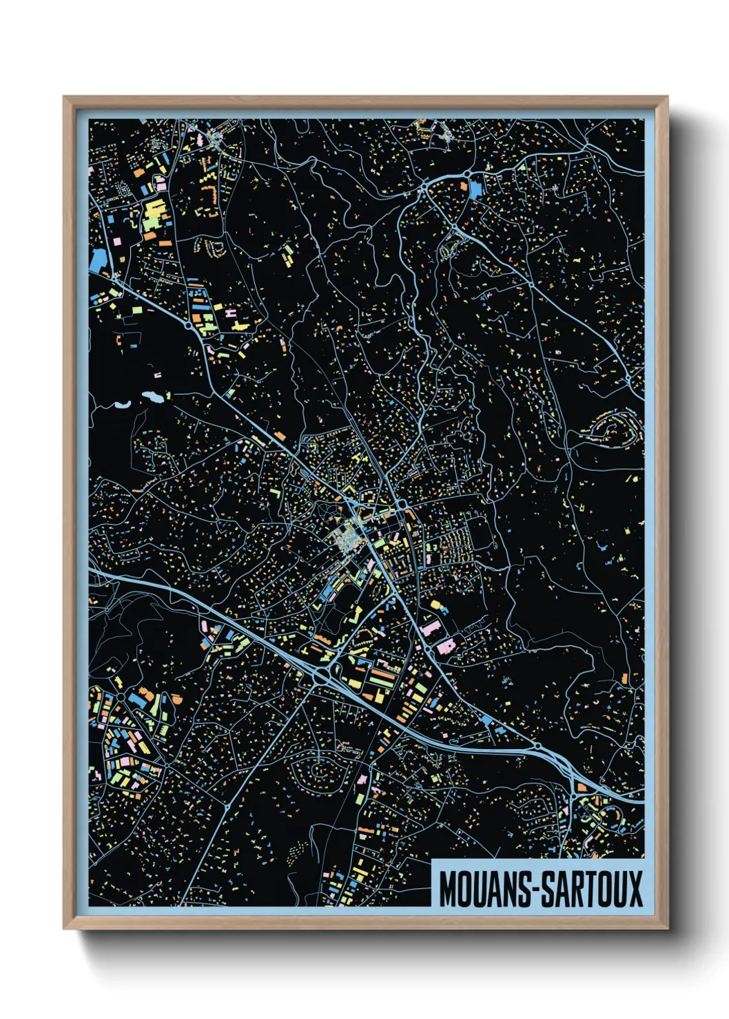 Une affiche de carte sur Mouans-Sartoux