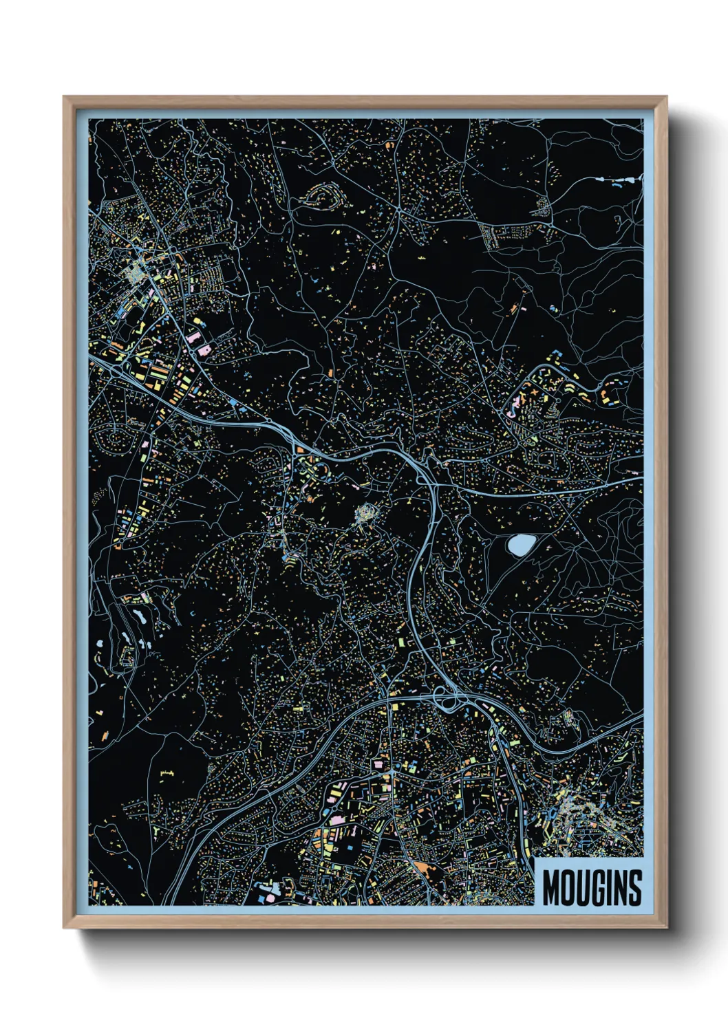 Une affiche de carte sur Mougins