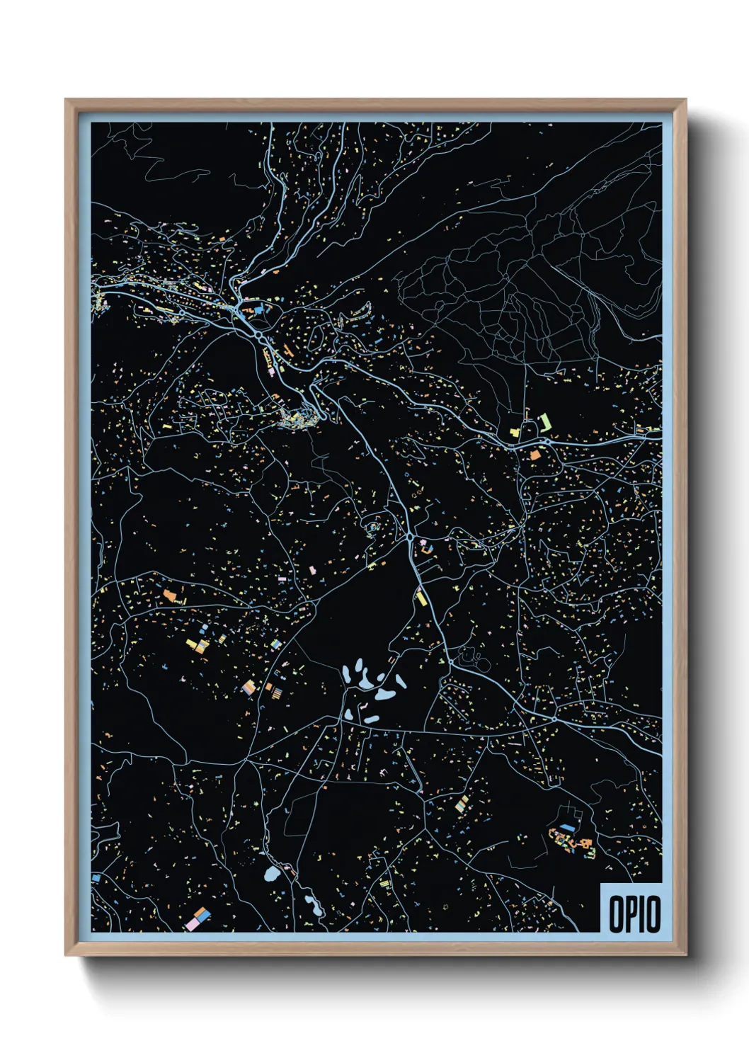 Une affiche de carte sur Opio