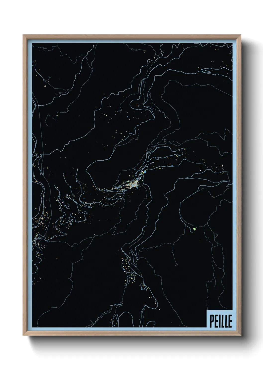 Une affiche de carte sur Peille