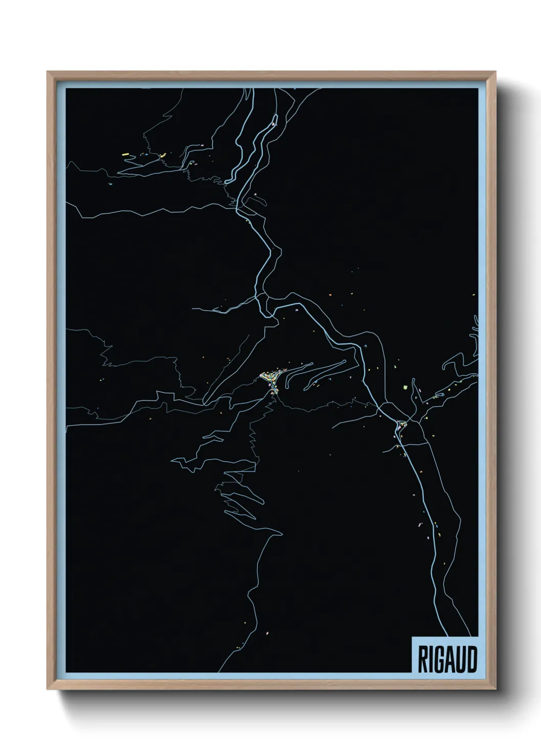 Une affiche de carte sur Rigaud