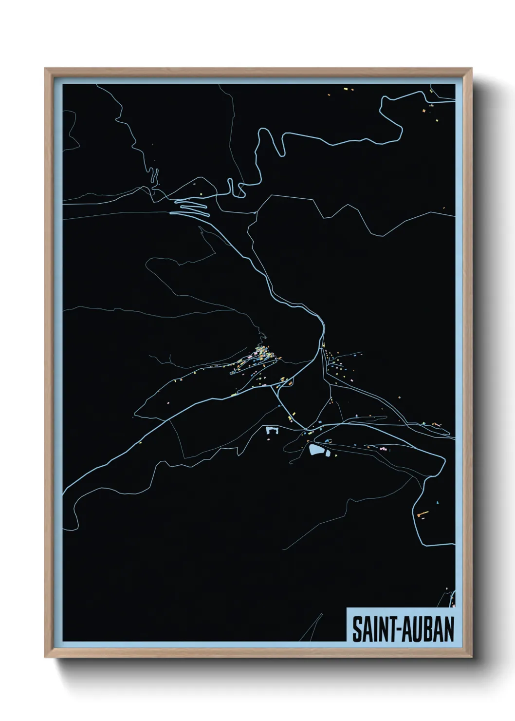 Une affiche de carte sur Saint-Auban