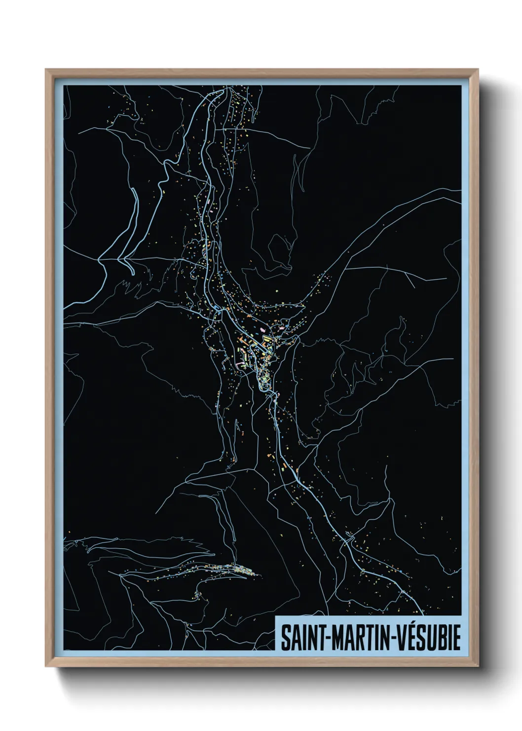 Une affiche de carte sur Saint-Martin-Vésubie