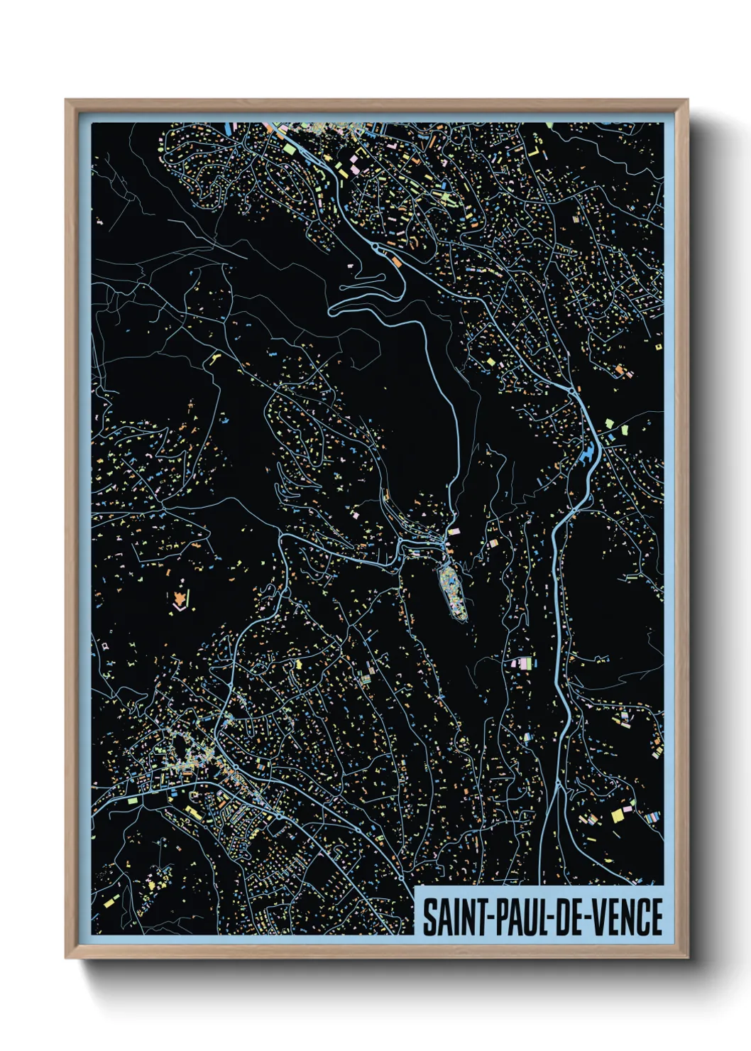 Une affiche de carte sur Saint-Paul-de-Vence