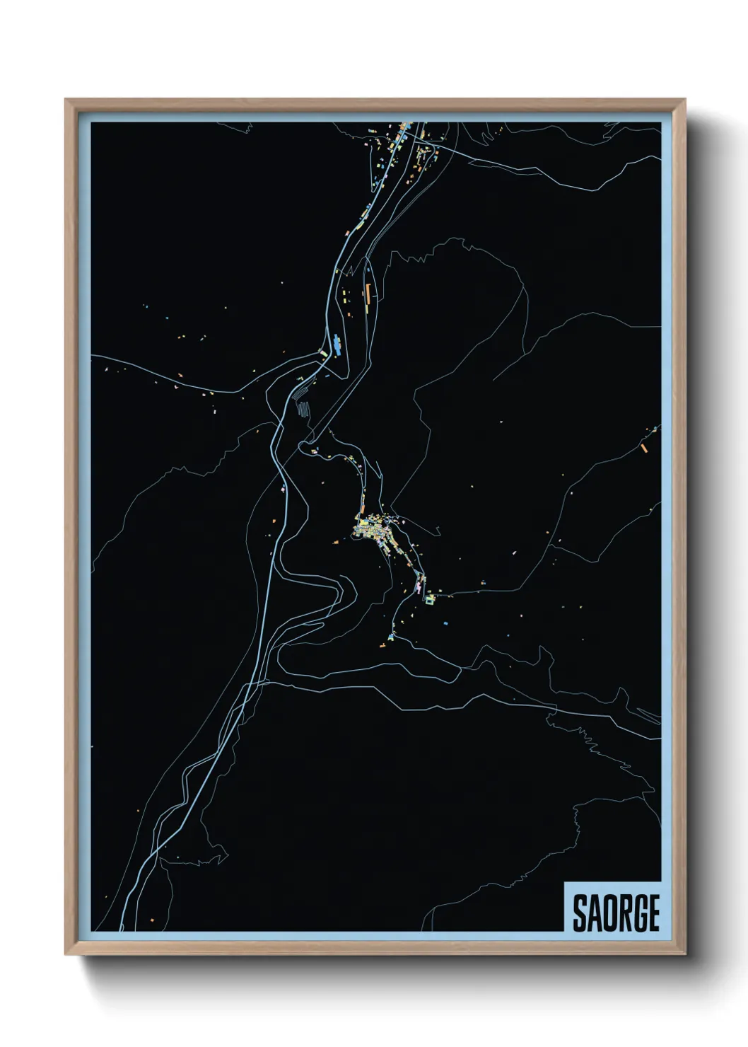 Une affiche de carte sur Saorge