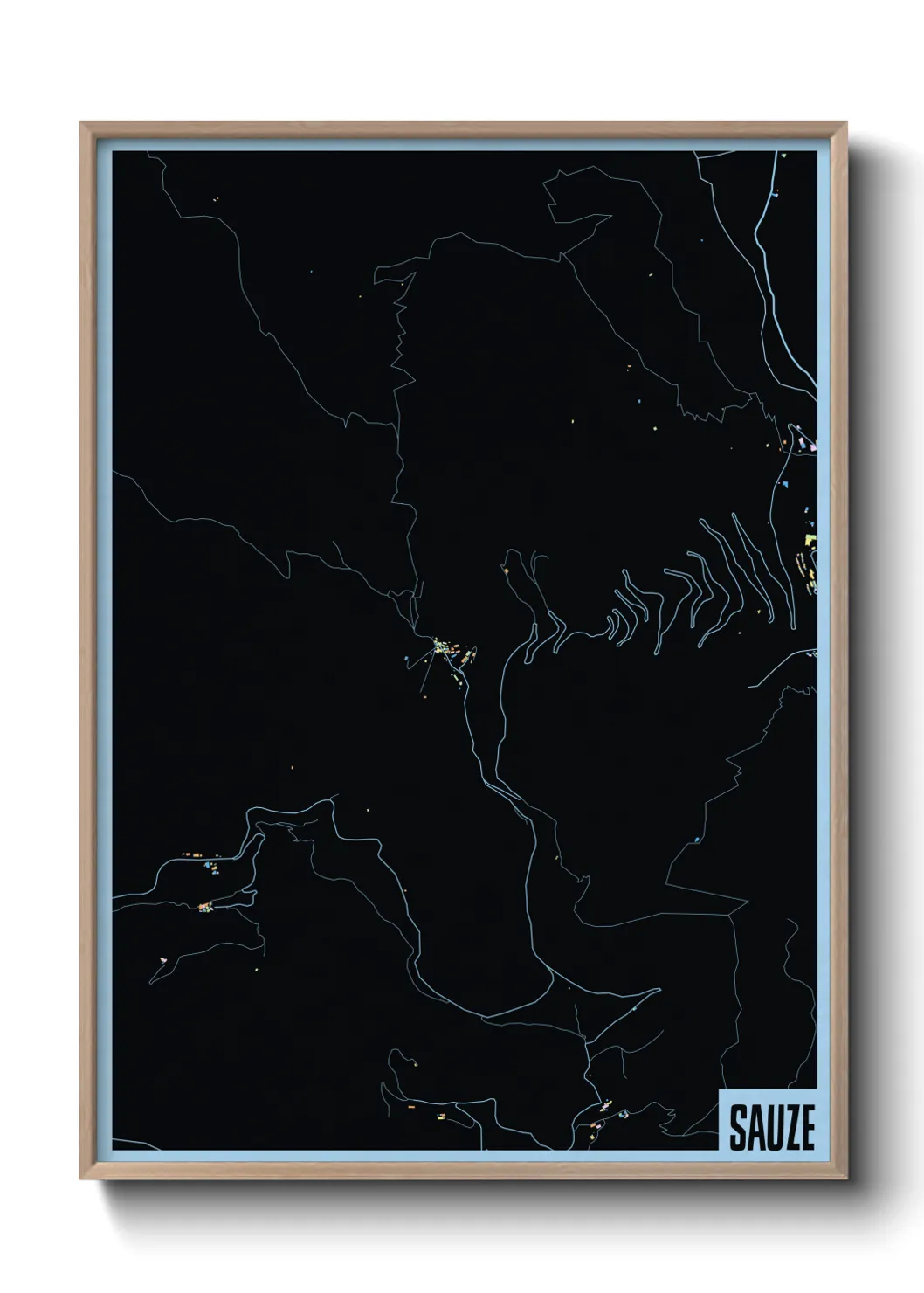 Une affiche de carte sur Sauze