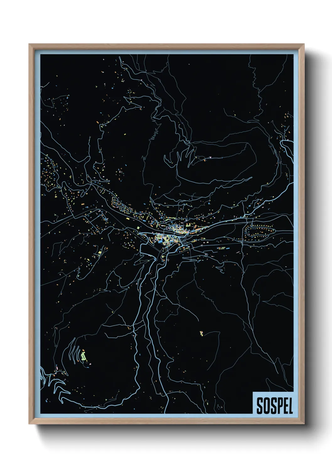 Une affiche de carte sur Sospel