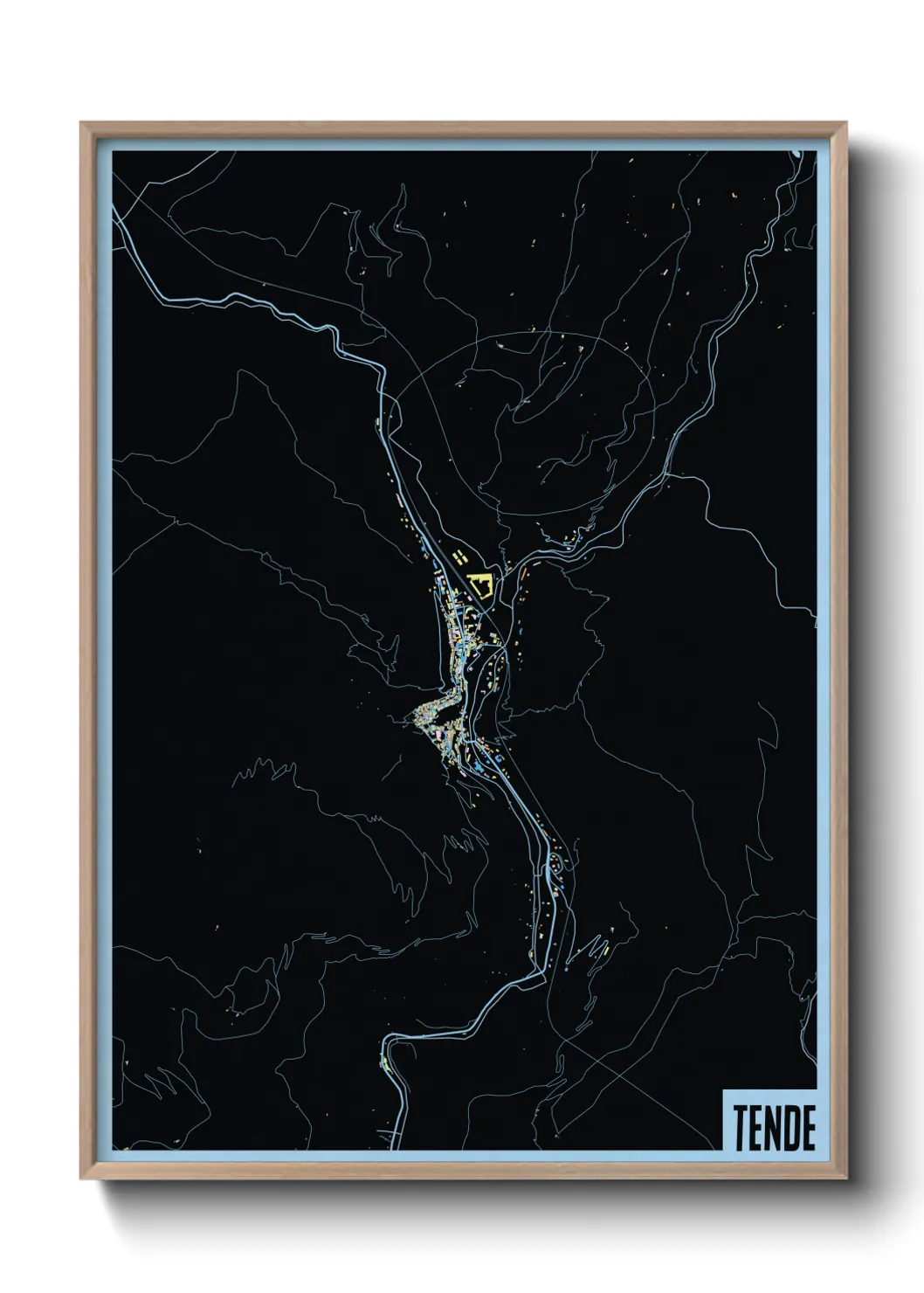 Une affiche de carte sur Tende