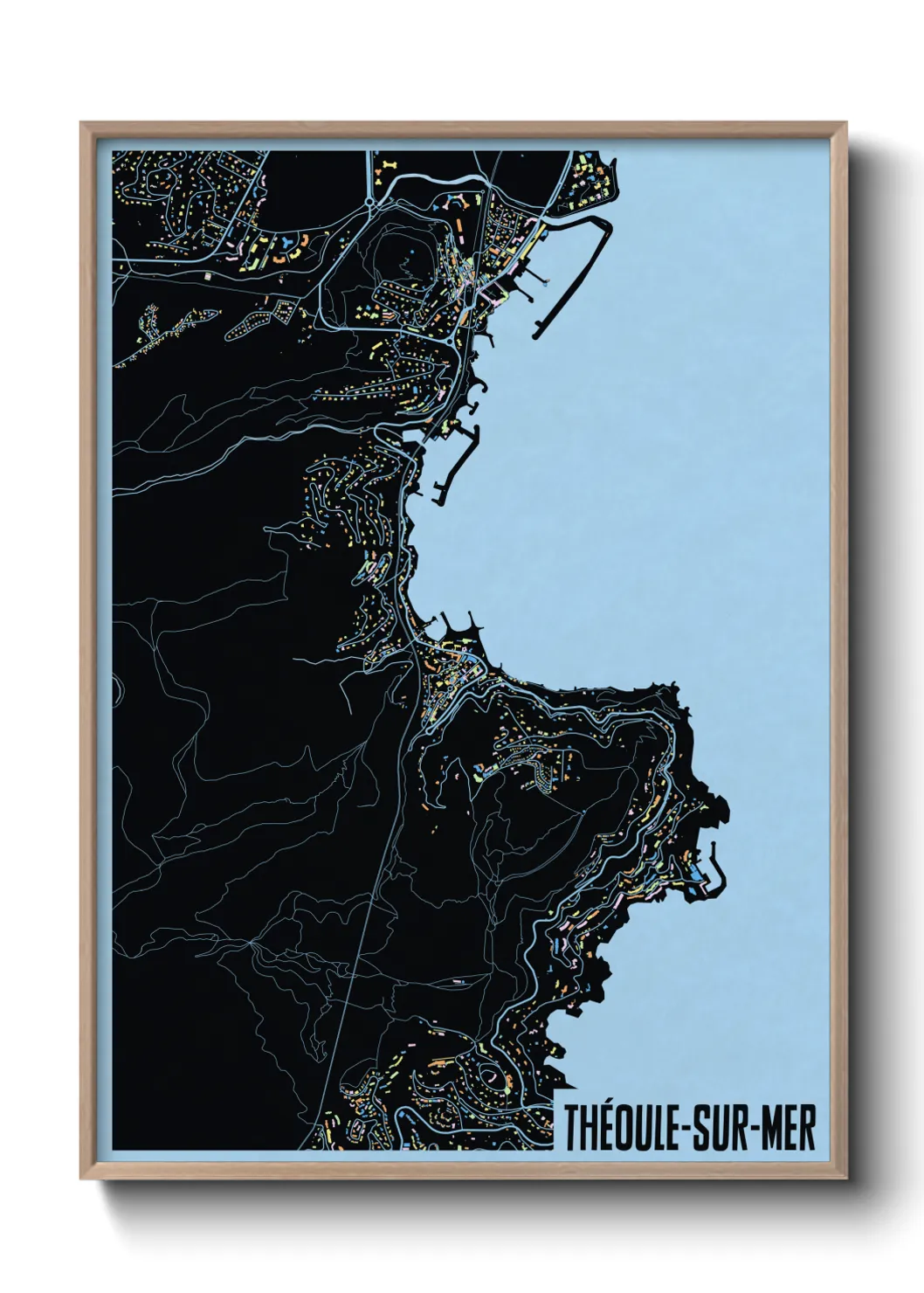 Une affiche de carte sur Théoule-sur-Mer