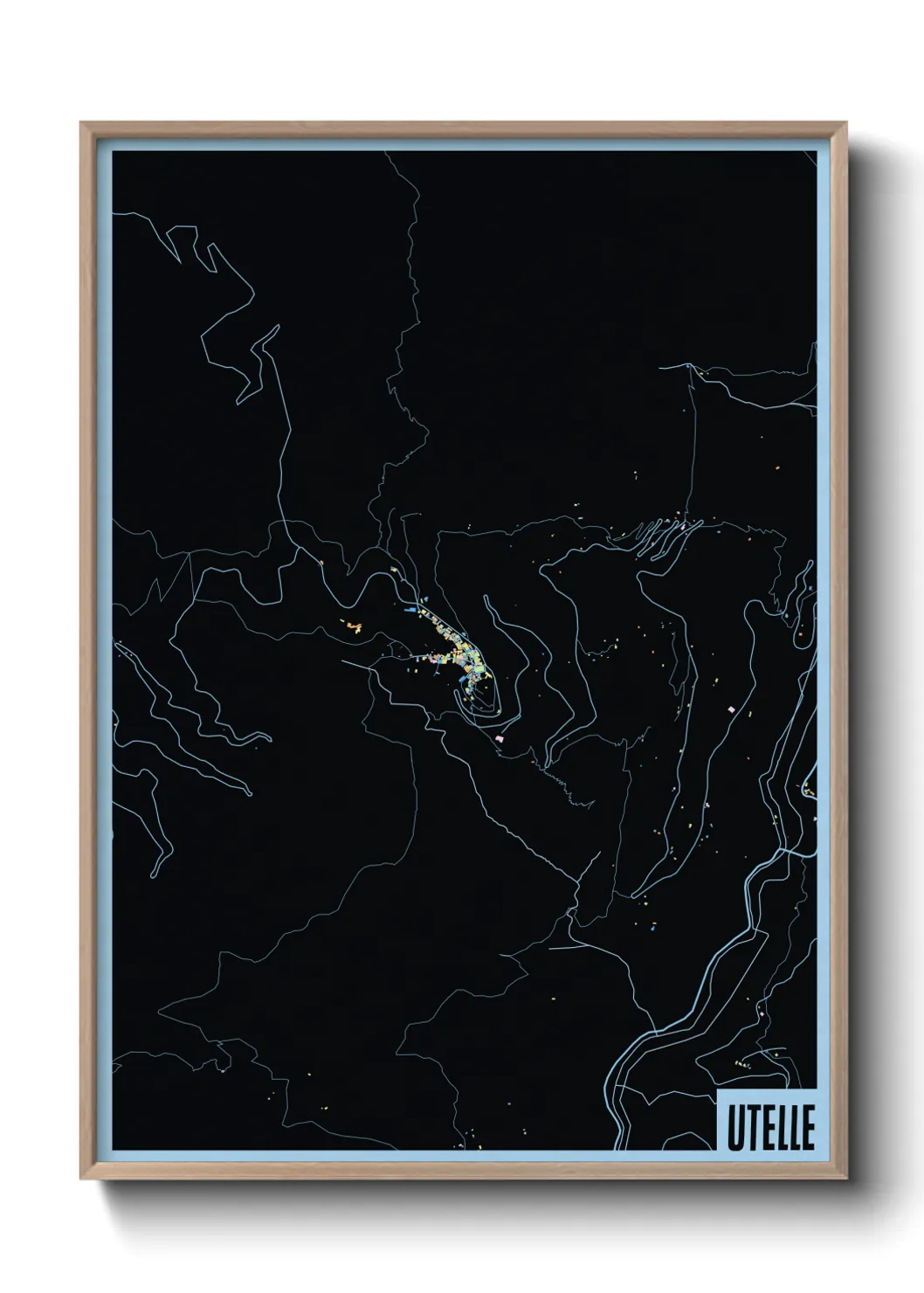 Une affiche de carte sur Utelle