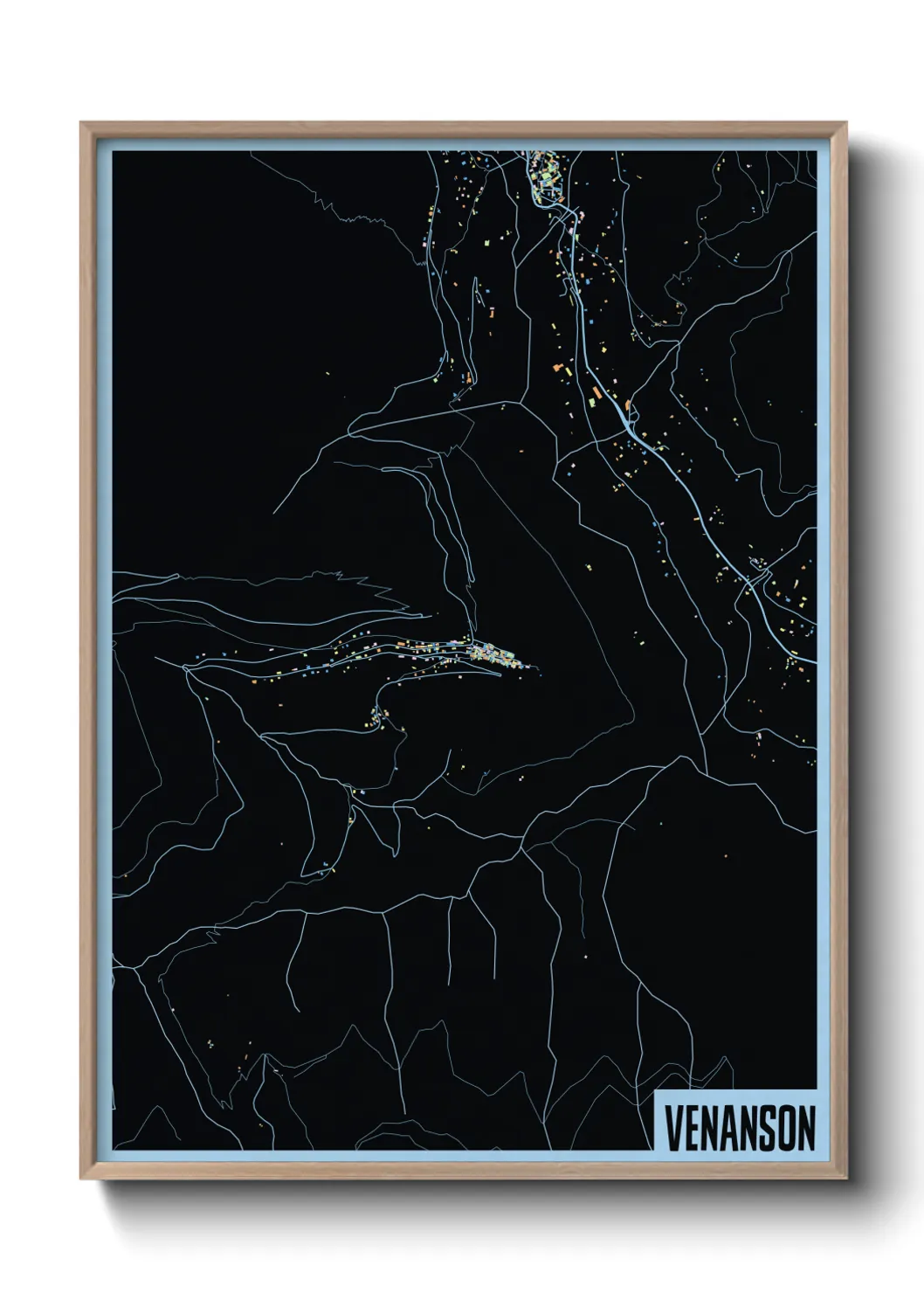 Une affiche de carte sur Venanson