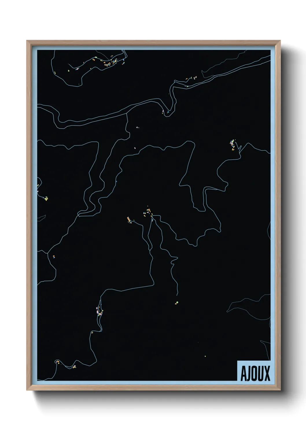 Une affiche de carte sur Ajoux