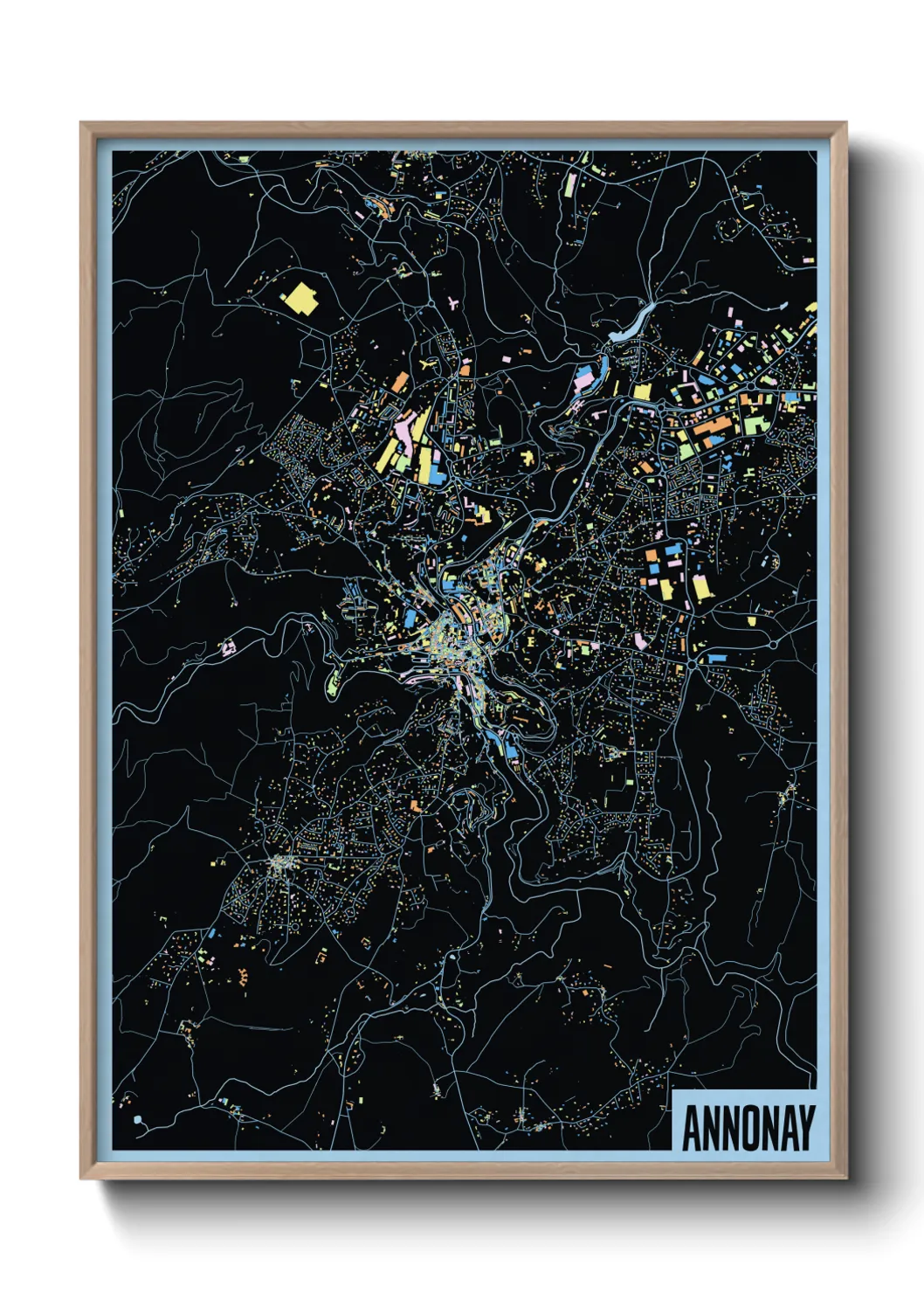 Une affiche de carte sur Annonay