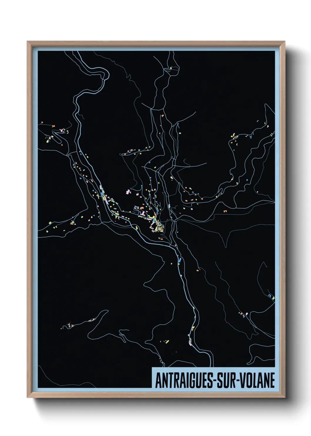 Une affiche de carte sur Antraigues-sur-Volane