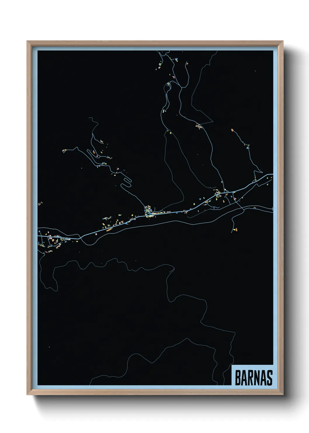 Une affiche de carte sur Barnas