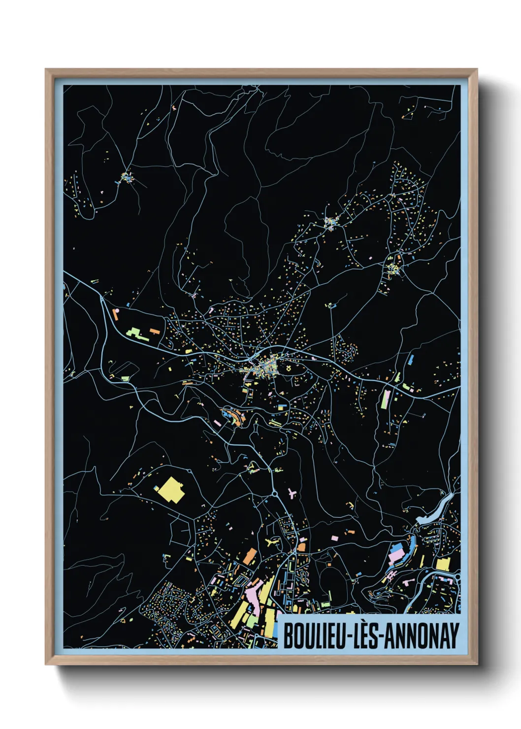 Une affiche de carte sur Boulieu-lès-Annonay