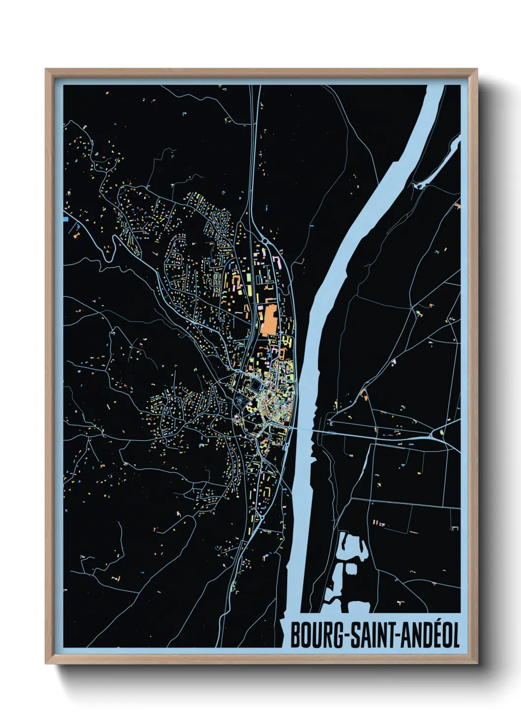 Une affiche de carte sur Bourg-Saint-Andéol