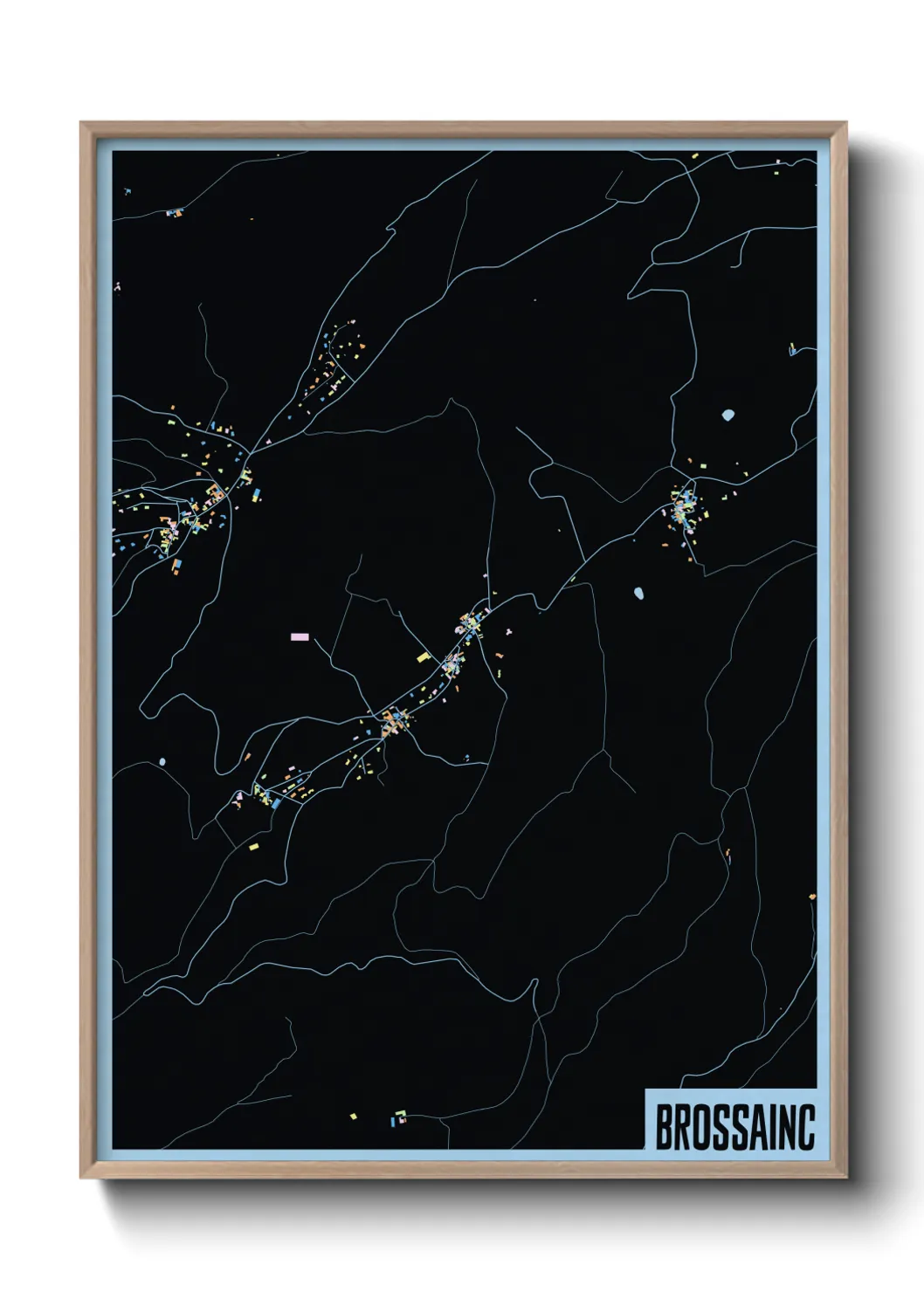 Une affiche de carte sur Brossainc