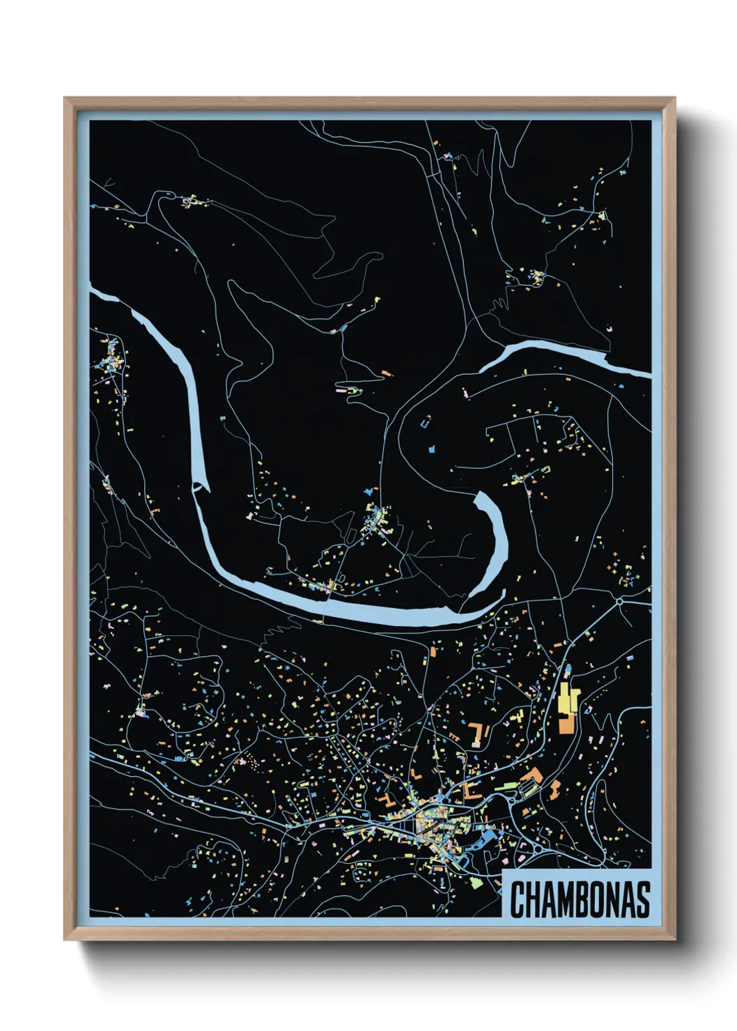 Une affiche de carte sur Chambonas