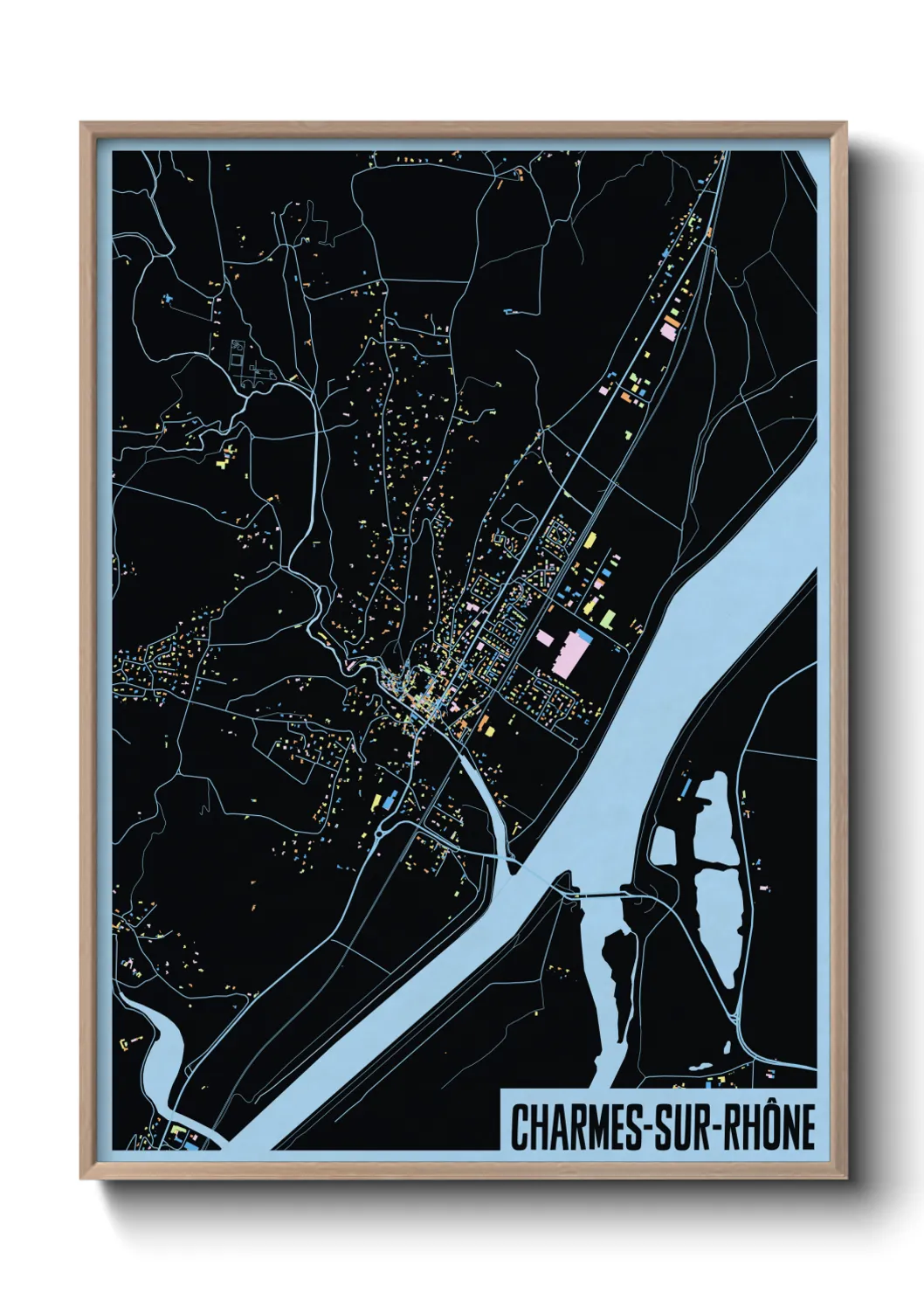 Une affiche de carte sur Charmes-sur-Rhône