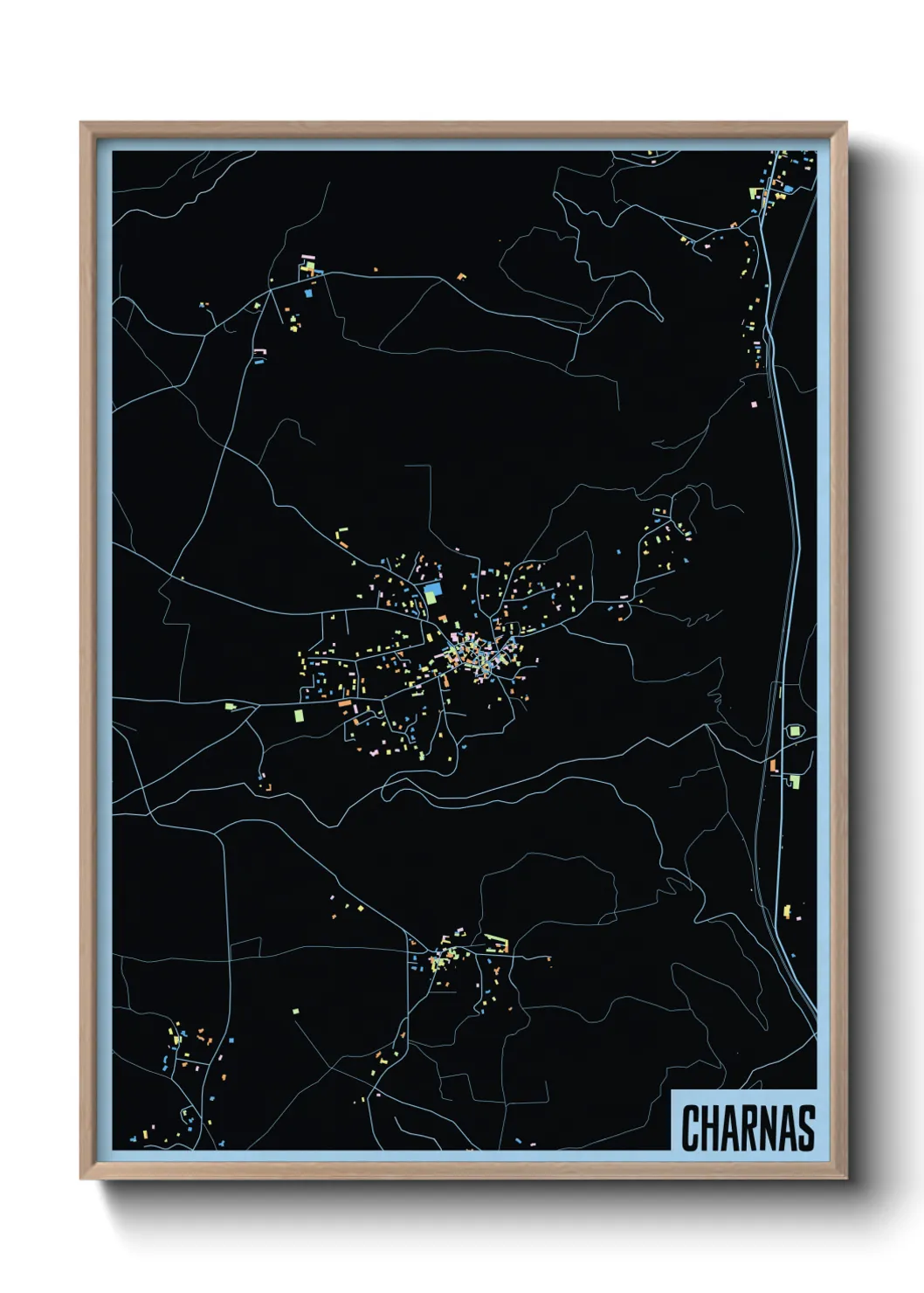 Une affiche de carte sur Charnas