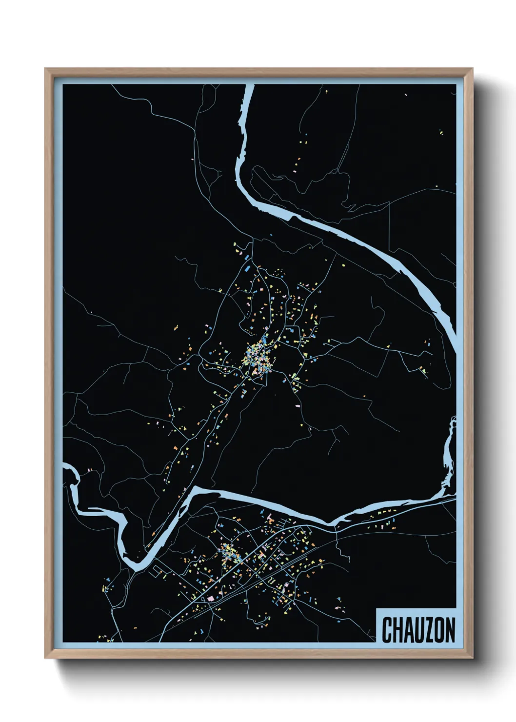 Une affiche de carte sur Chauzon