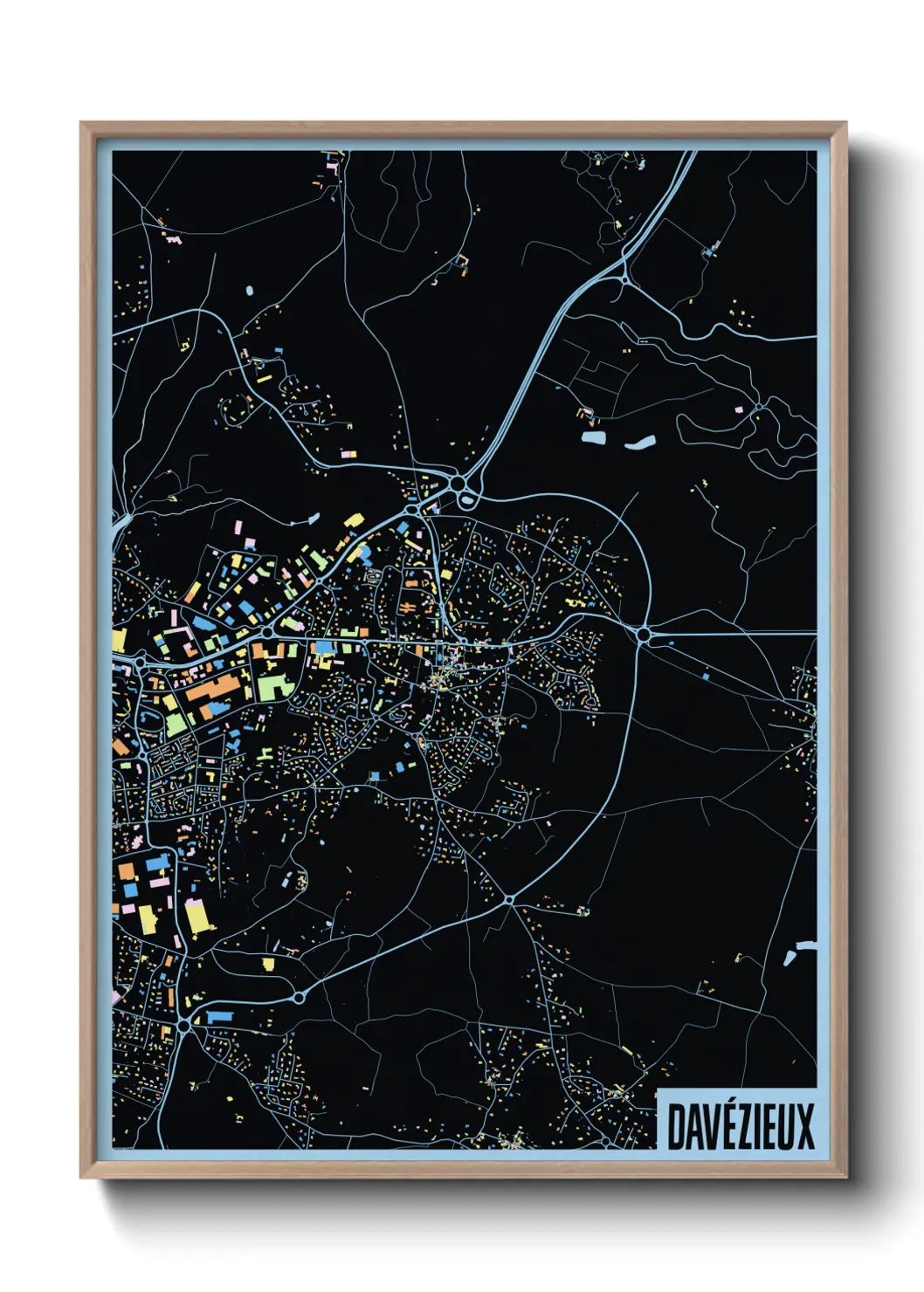 Une affiche de carte sur Davézieux