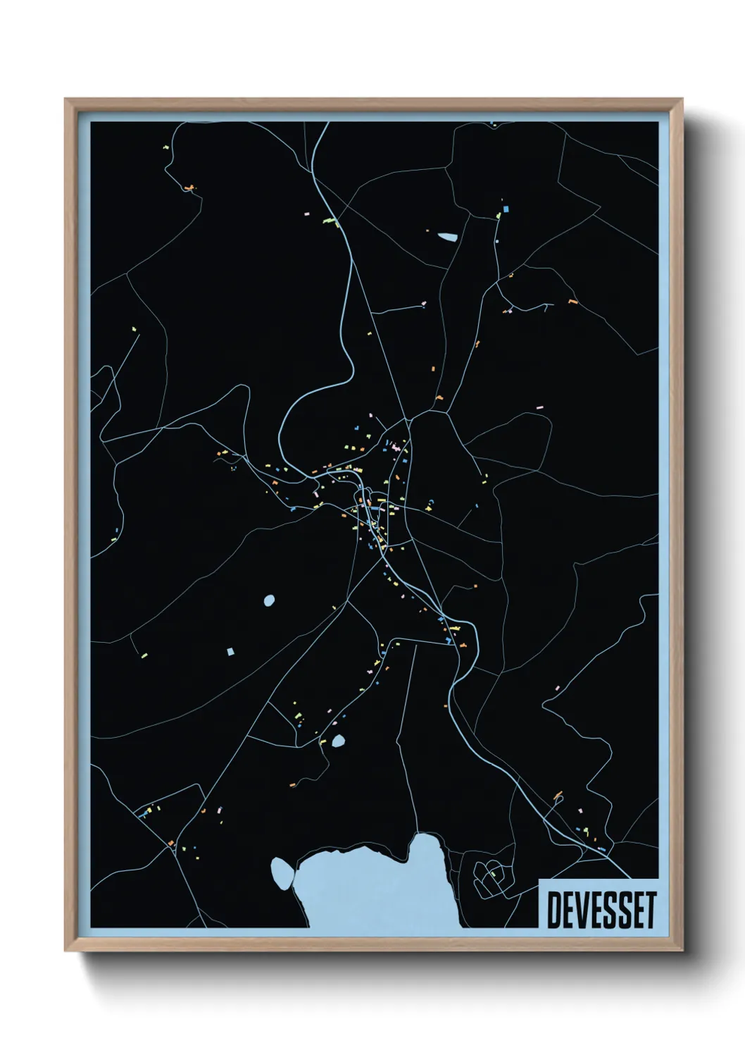 Une affiche de carte sur Devesset