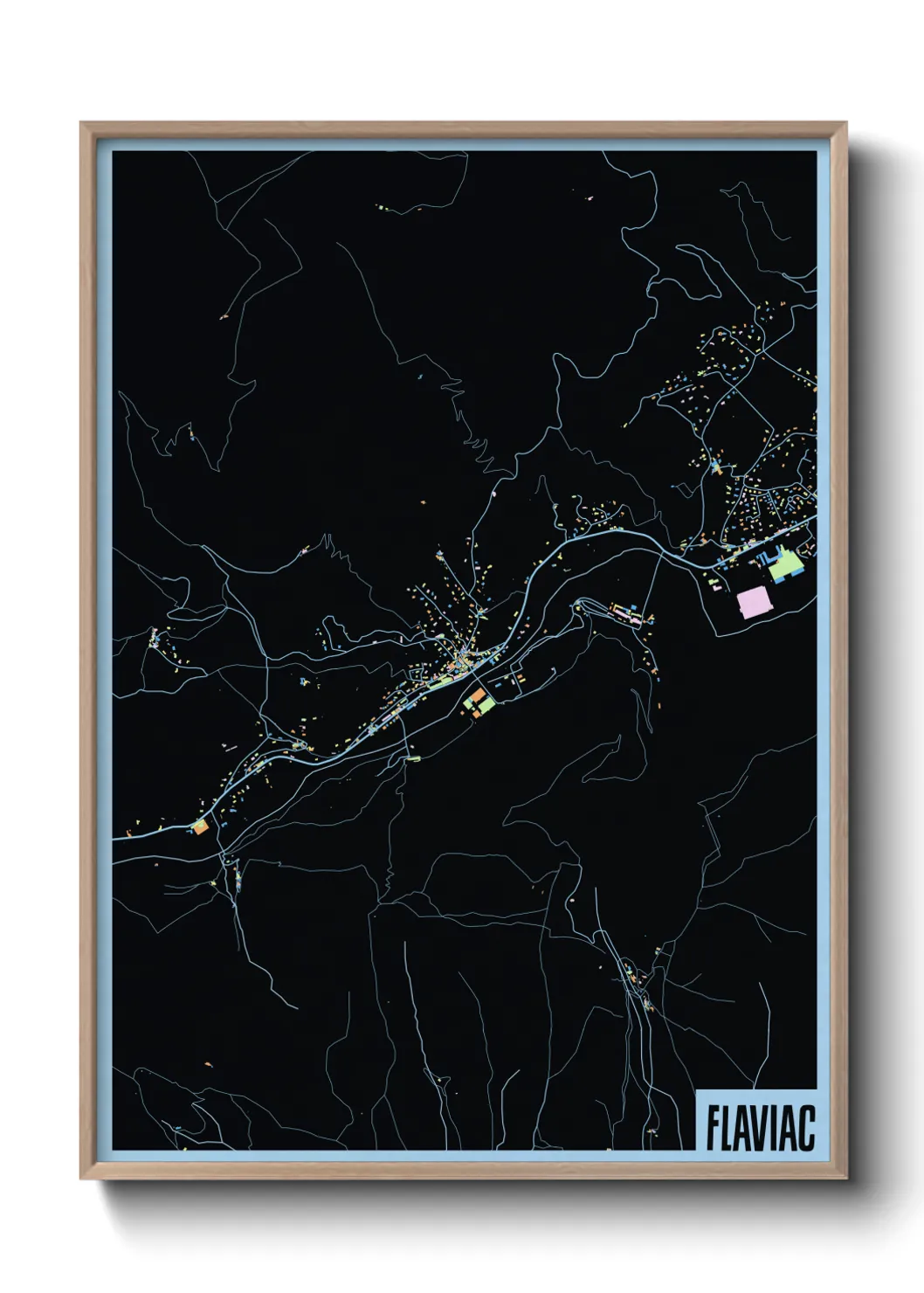 Une affiche de carte sur Flaviac