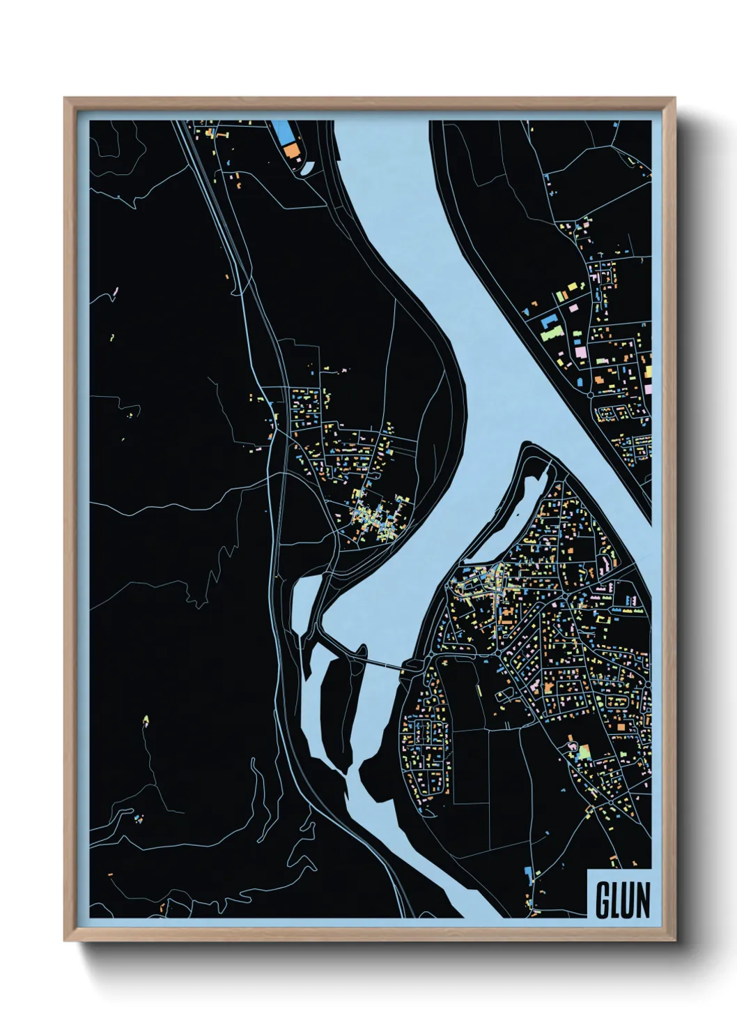 Une affiche de carte sur Glun