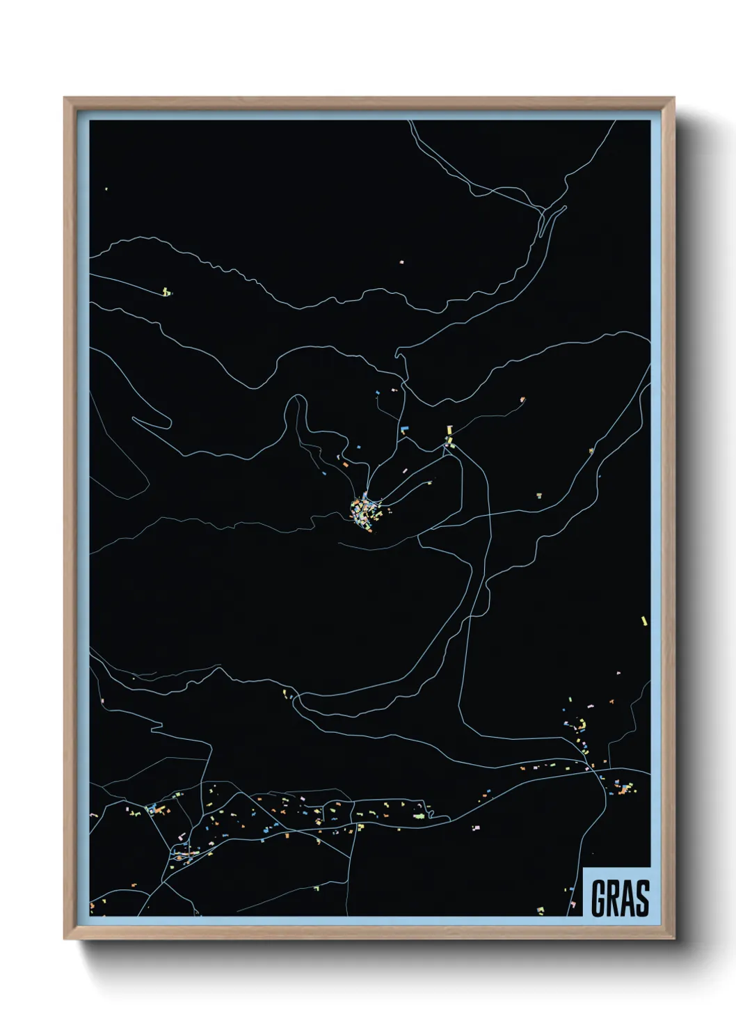 Une affiche de carte sur Gras