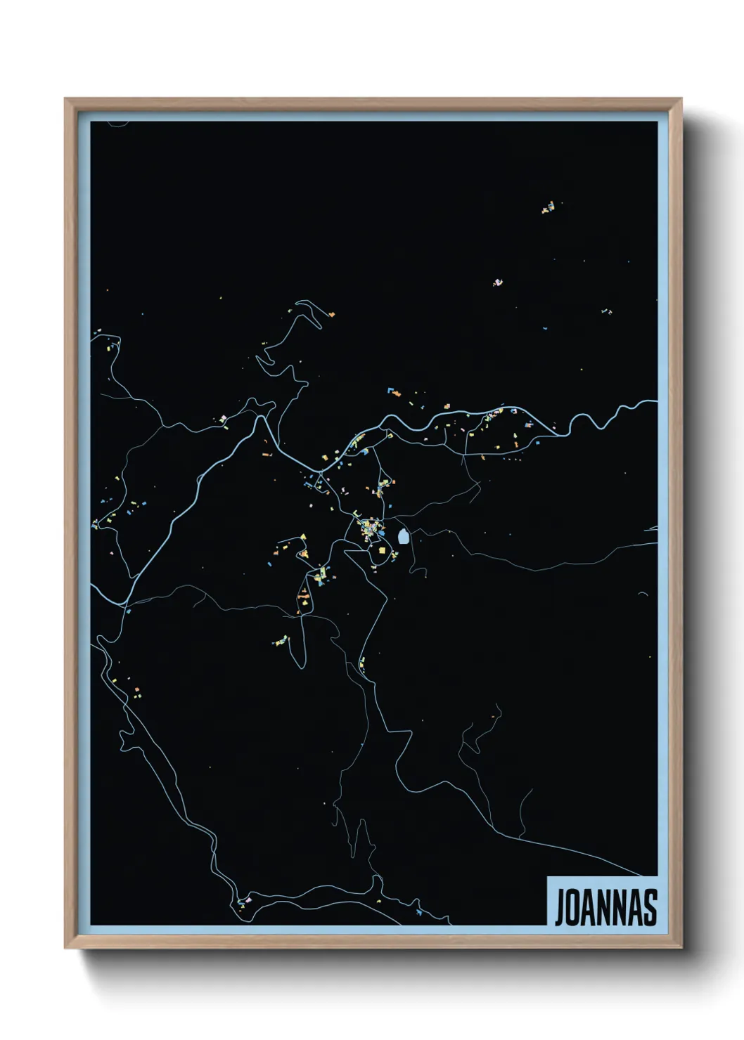 Une affiche de carte sur Joannas