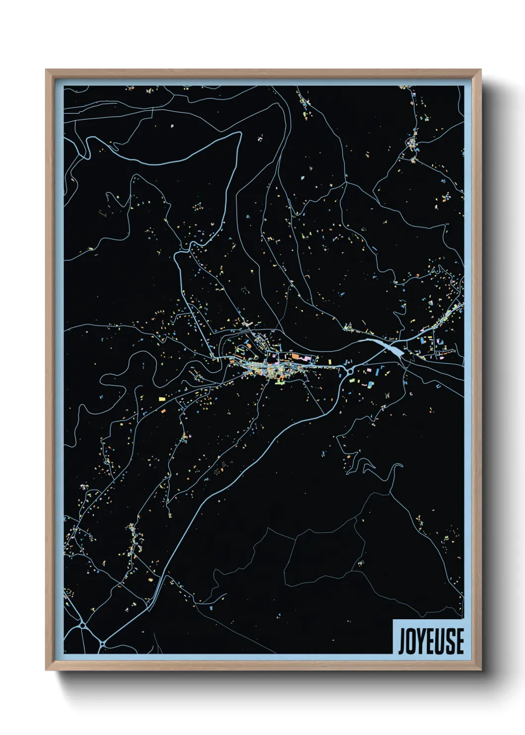 Une affiche de carte sur Joyeuse