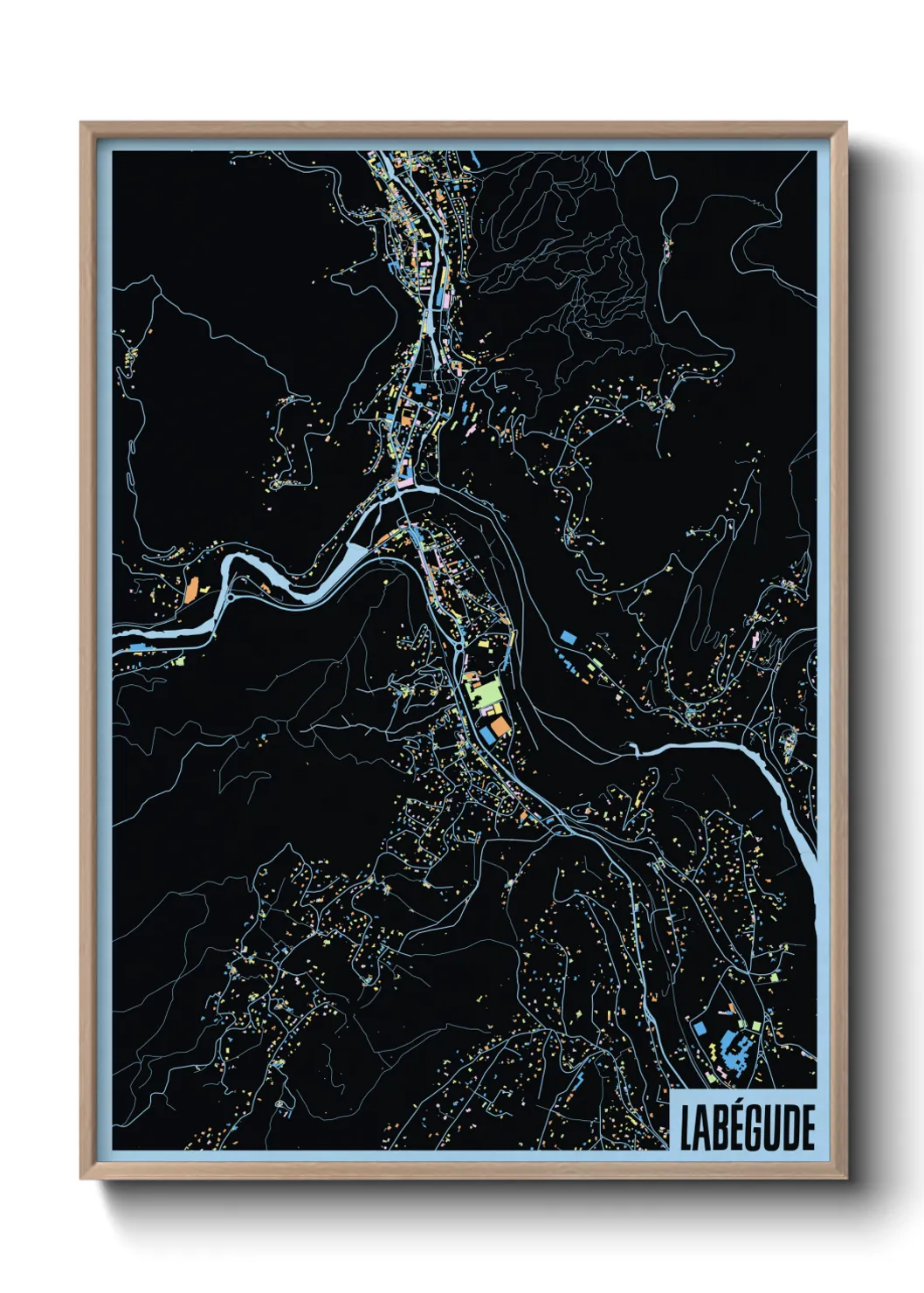 Une affiche de carte sur Labégude