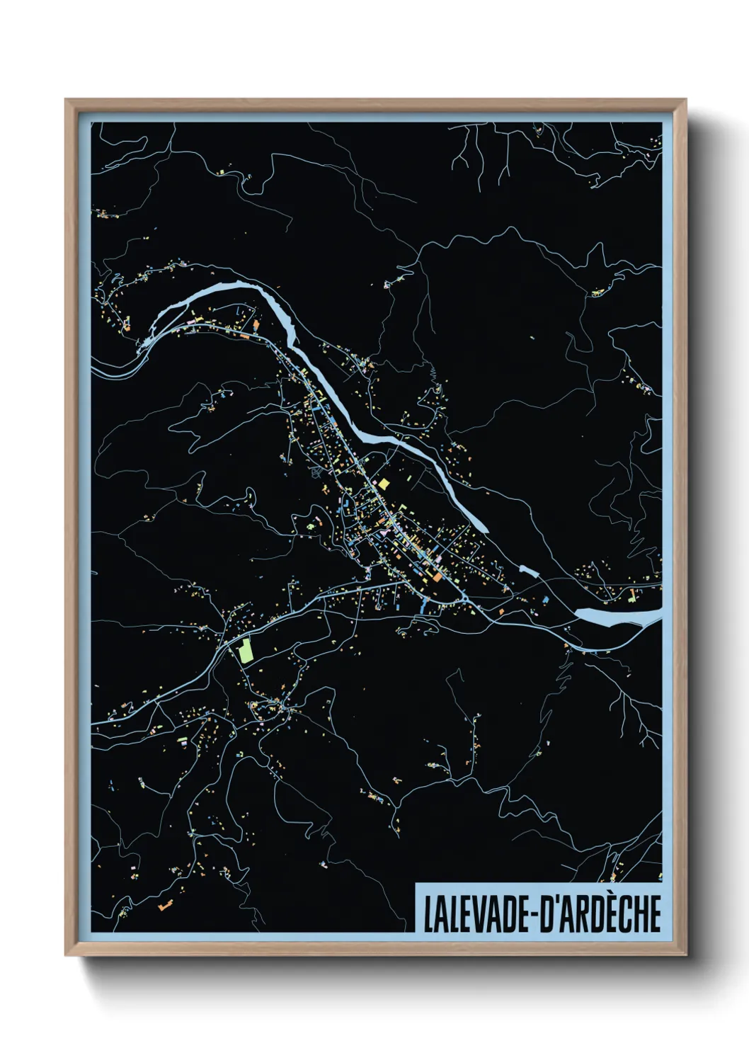 Une affiche de carte sur Lalevade-d'Ardèche