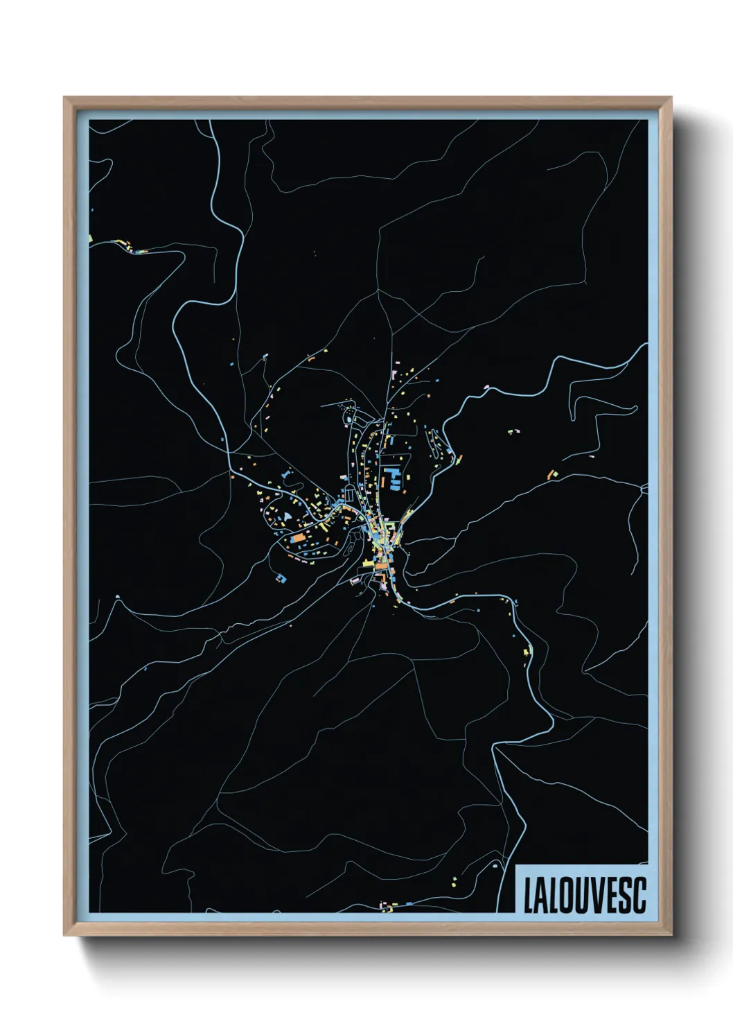 Une affiche de carte sur Lalouvesc