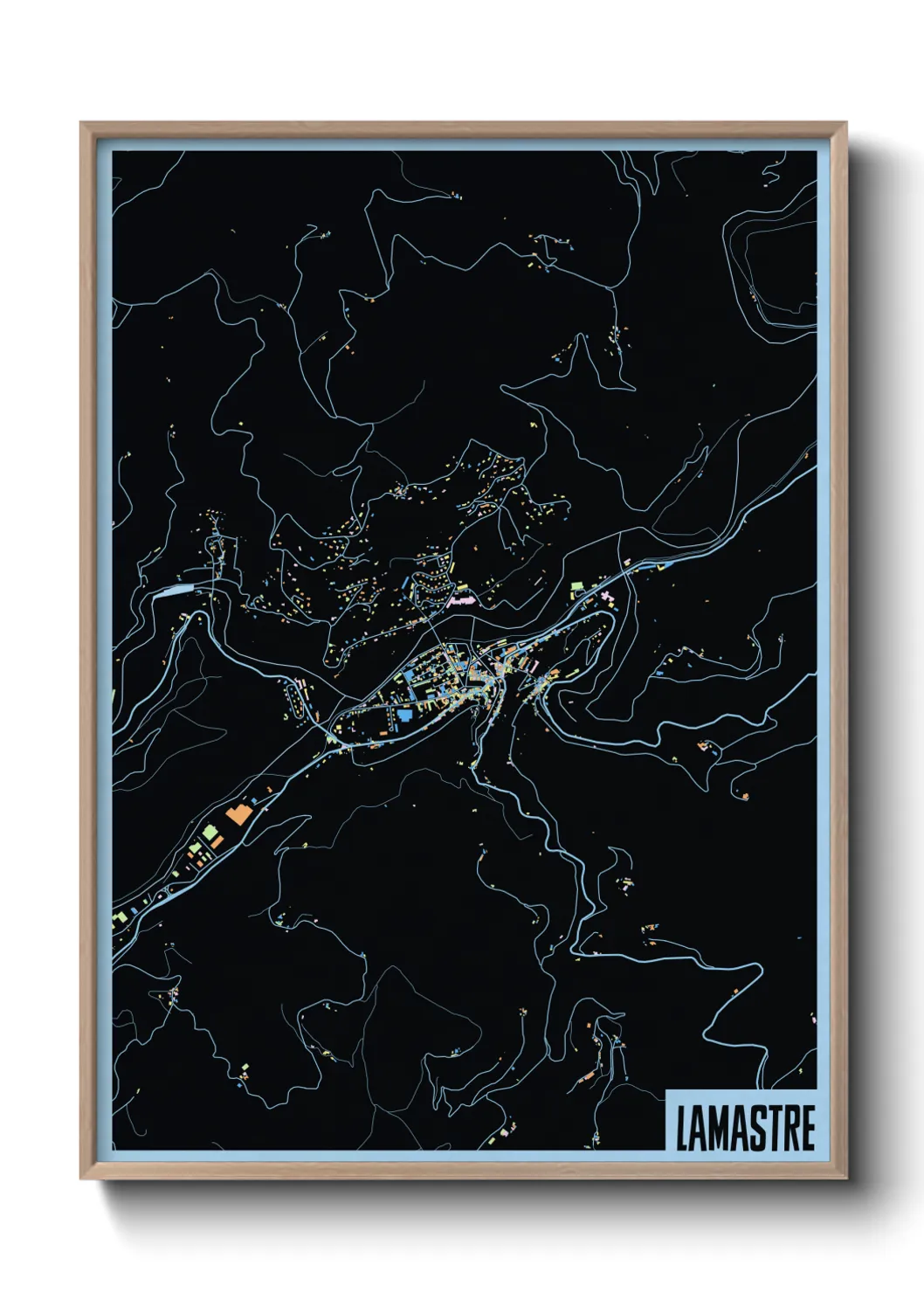 Une affiche de carte sur Lamastre