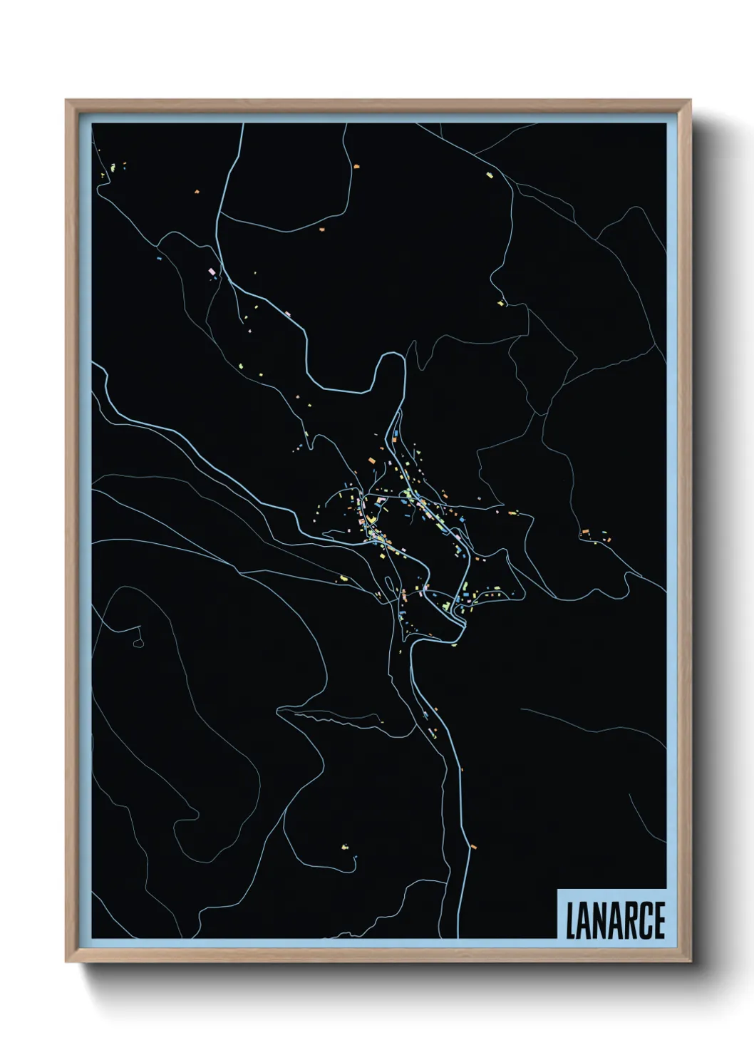 Une affiche de carte sur Lanarce