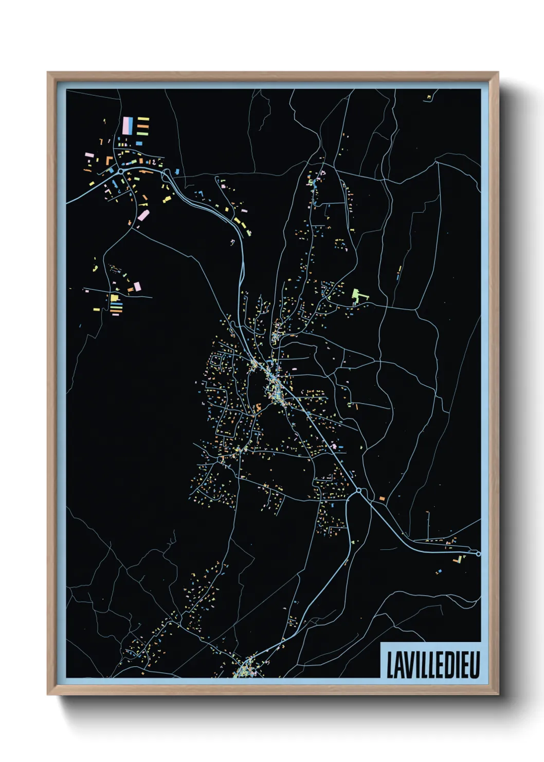 Une affiche de carte sur Lavilledieu