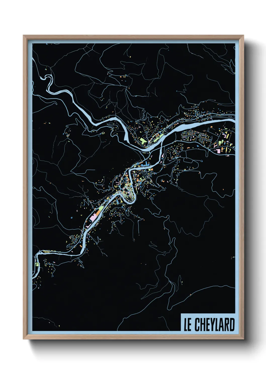 Une affiche de carte sur Le Cheylard