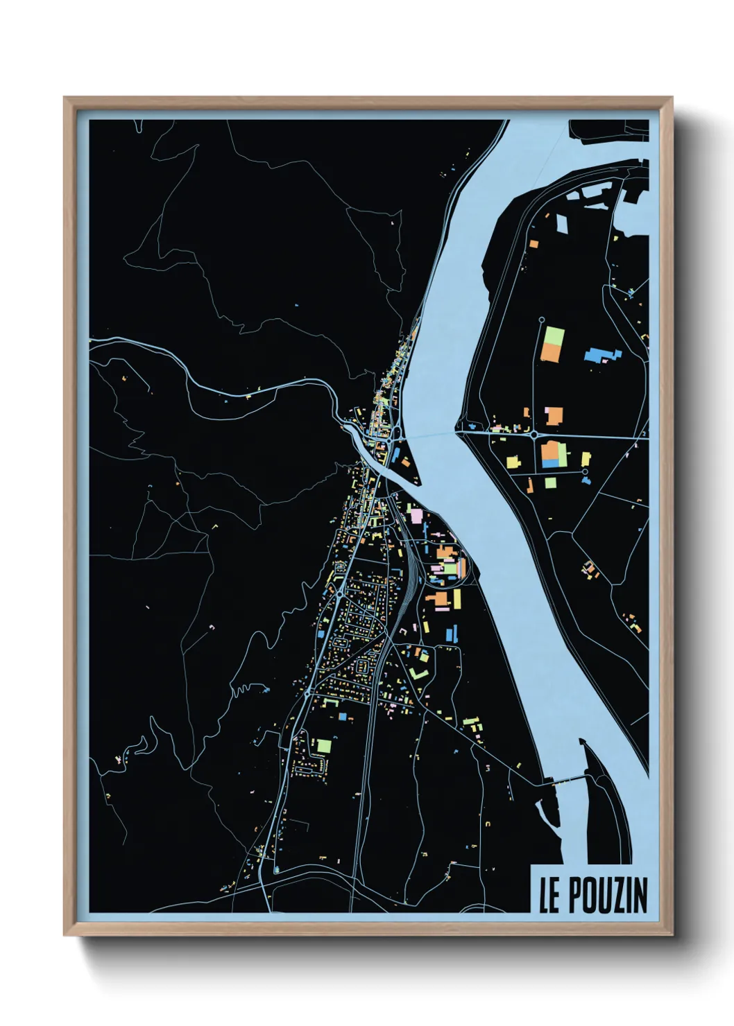 Une affiche de carte sur Le Pouzin