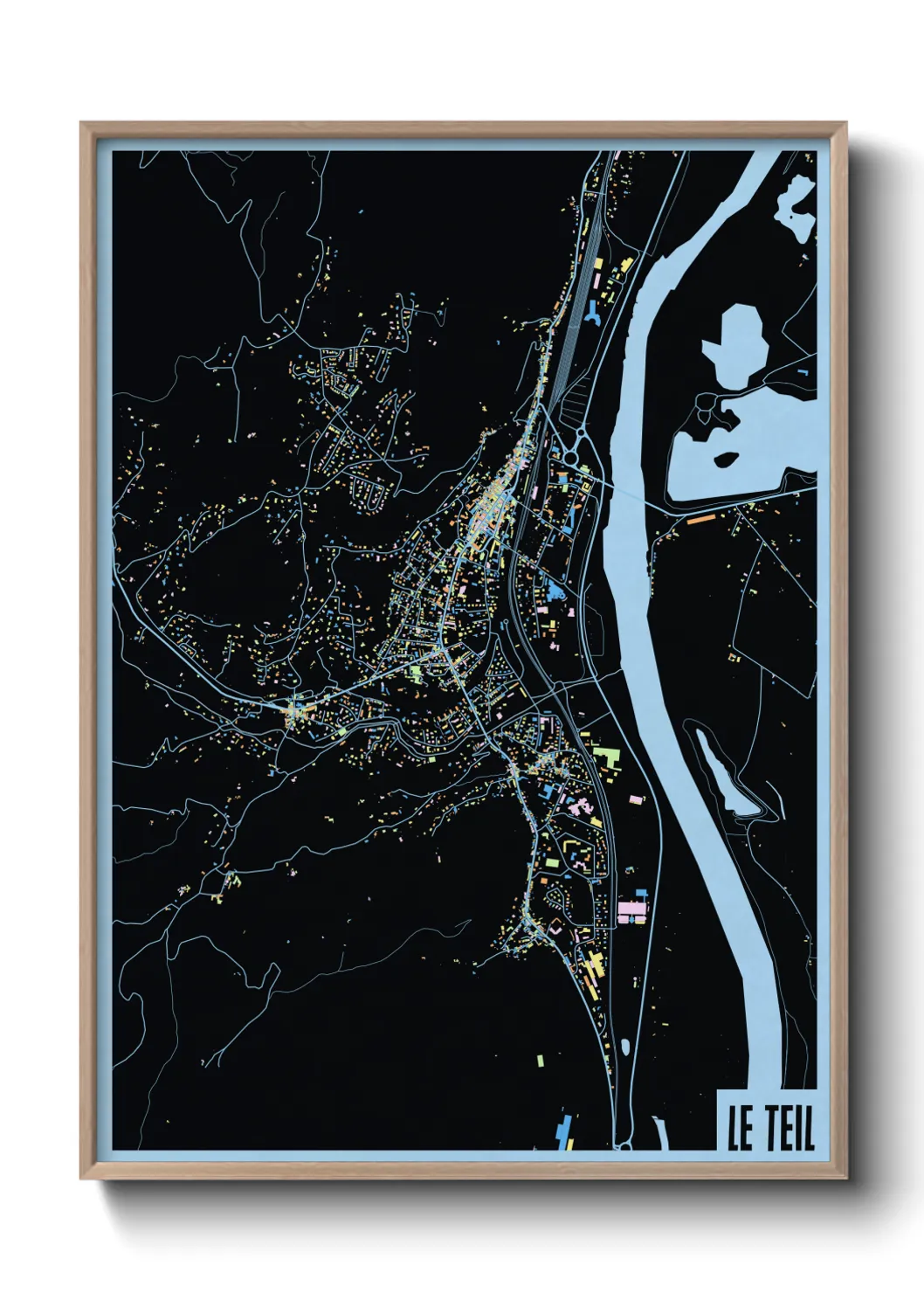 Une affiche de carte sur Le Teil