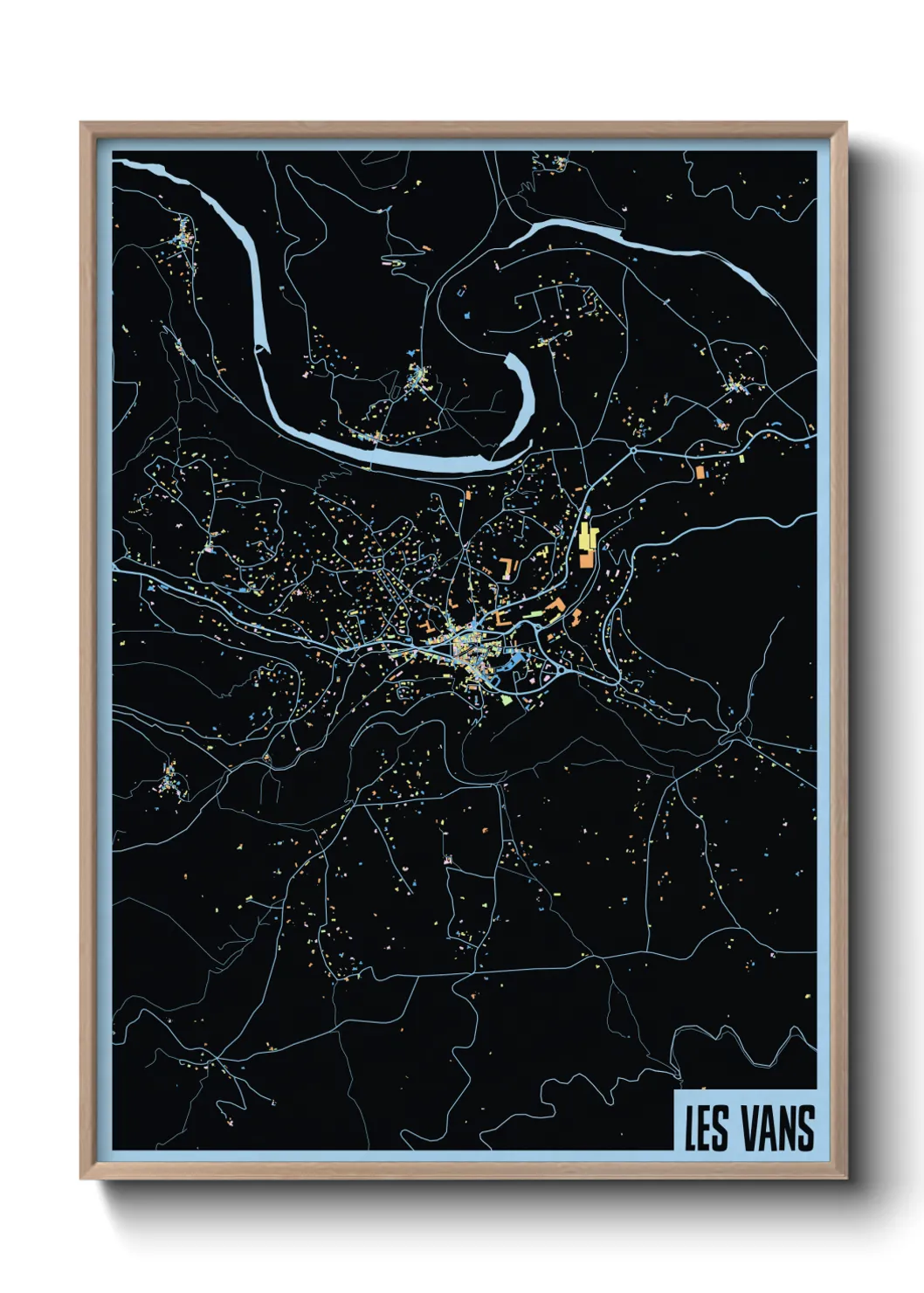 Une affiche de carte sur Les Vans