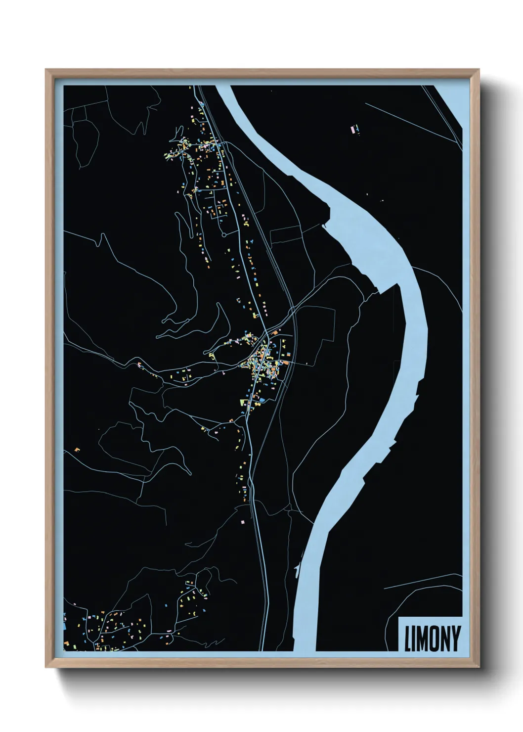 Une affiche de carte sur Limony
