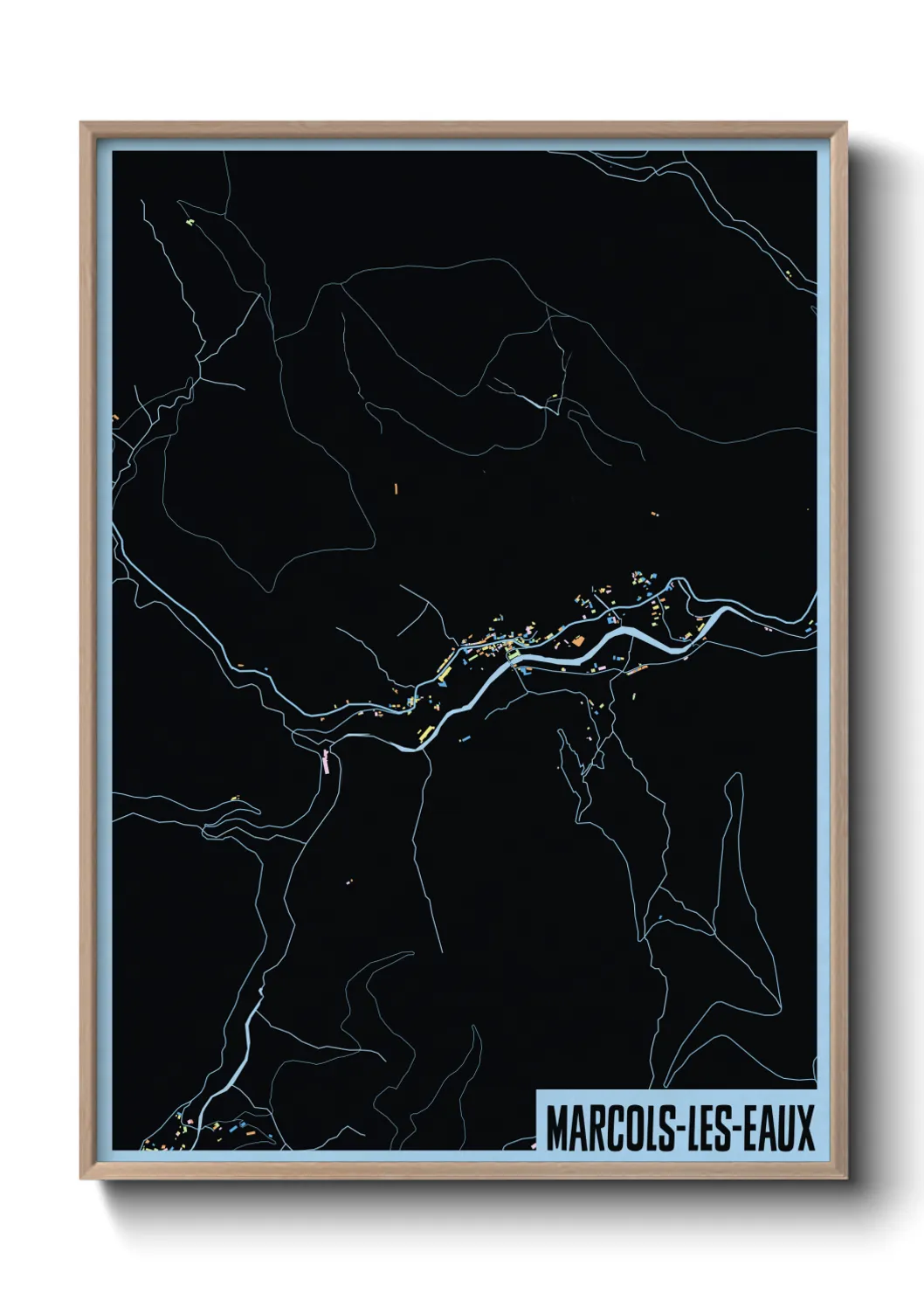 Un poster carteMarcols-les-Eaux