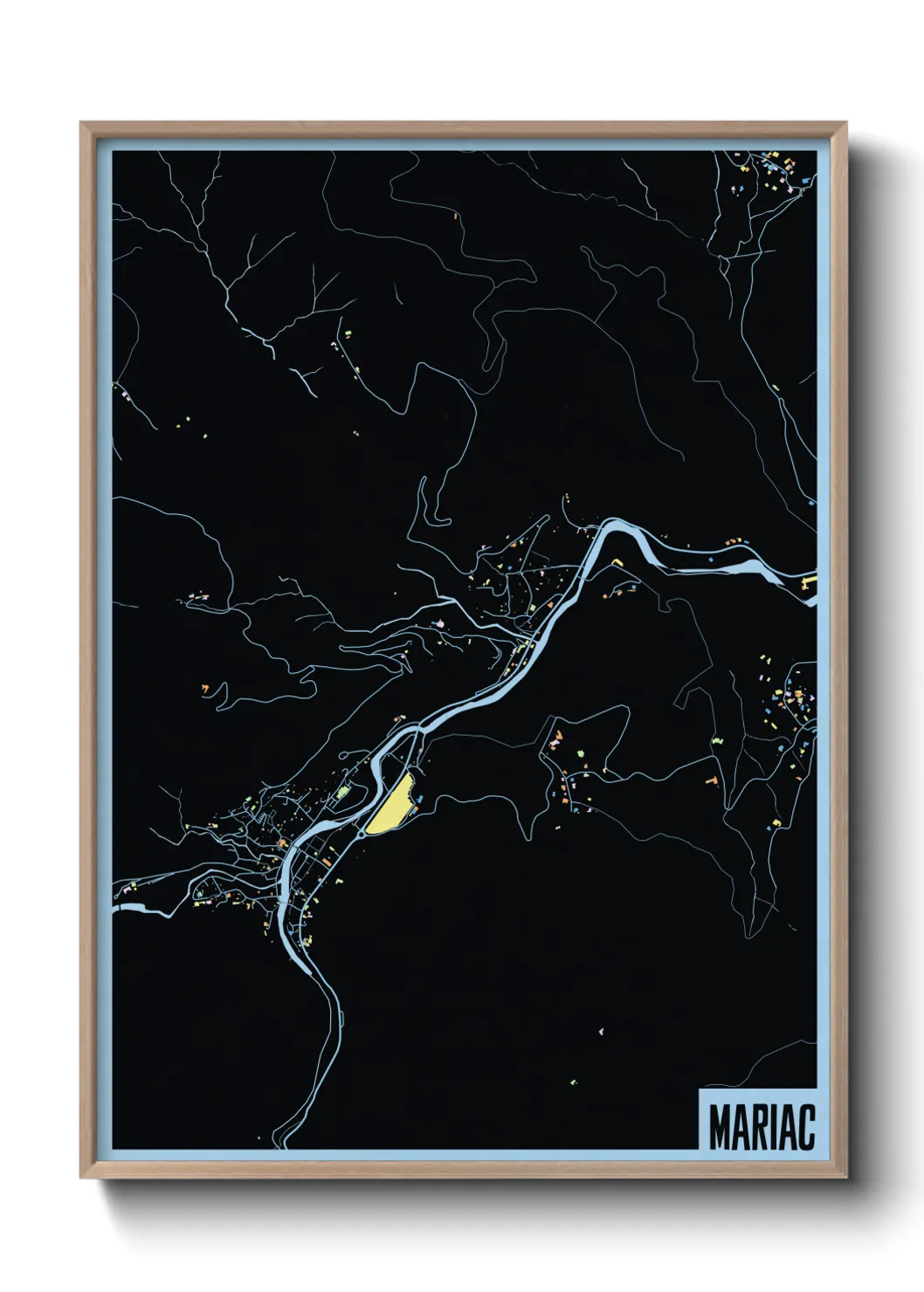 Une affiche de carte sur Mariac