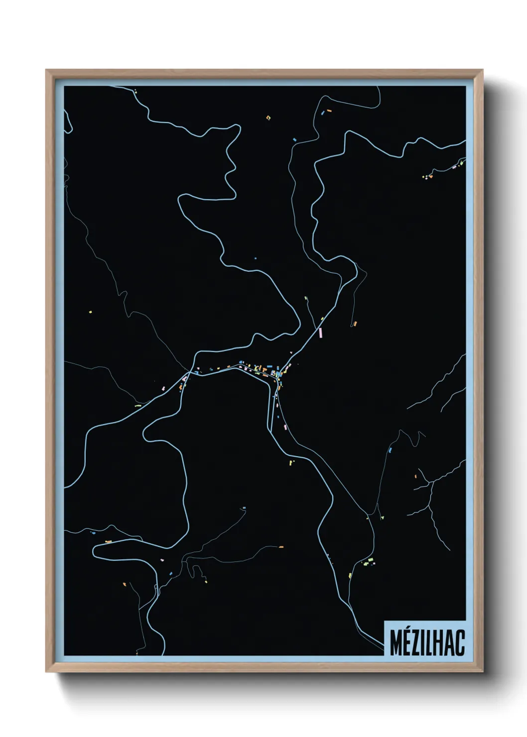 Une affiche de carte sur Mézilhac